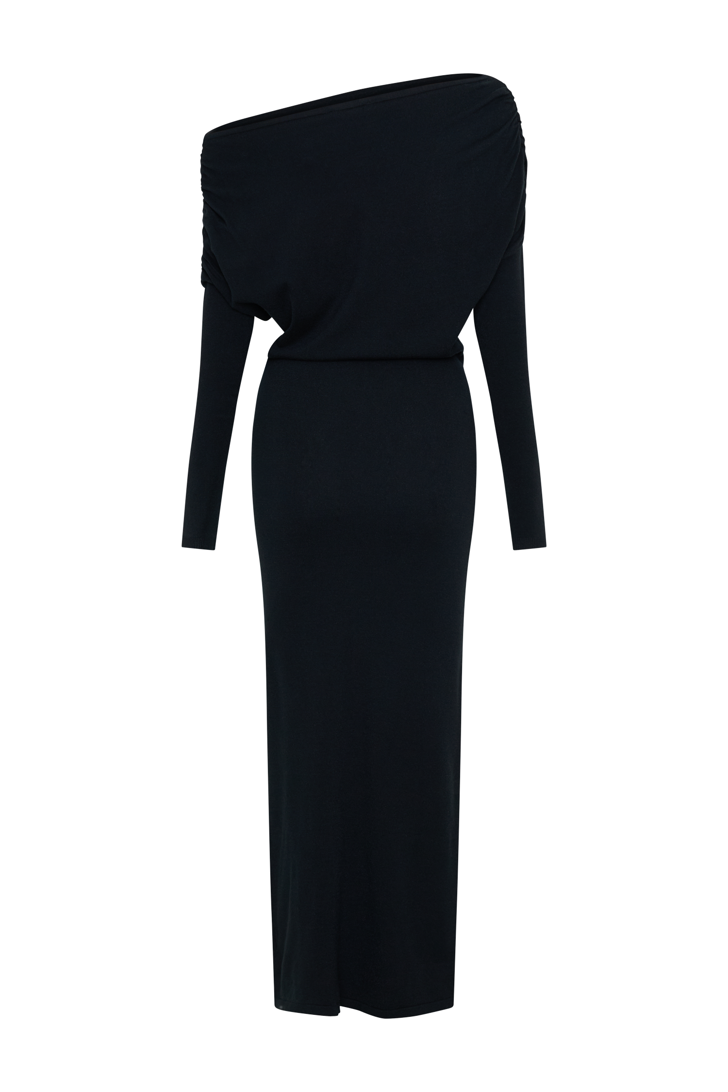 Jessie Cowl Neck Knit Midi Dress - Black #6