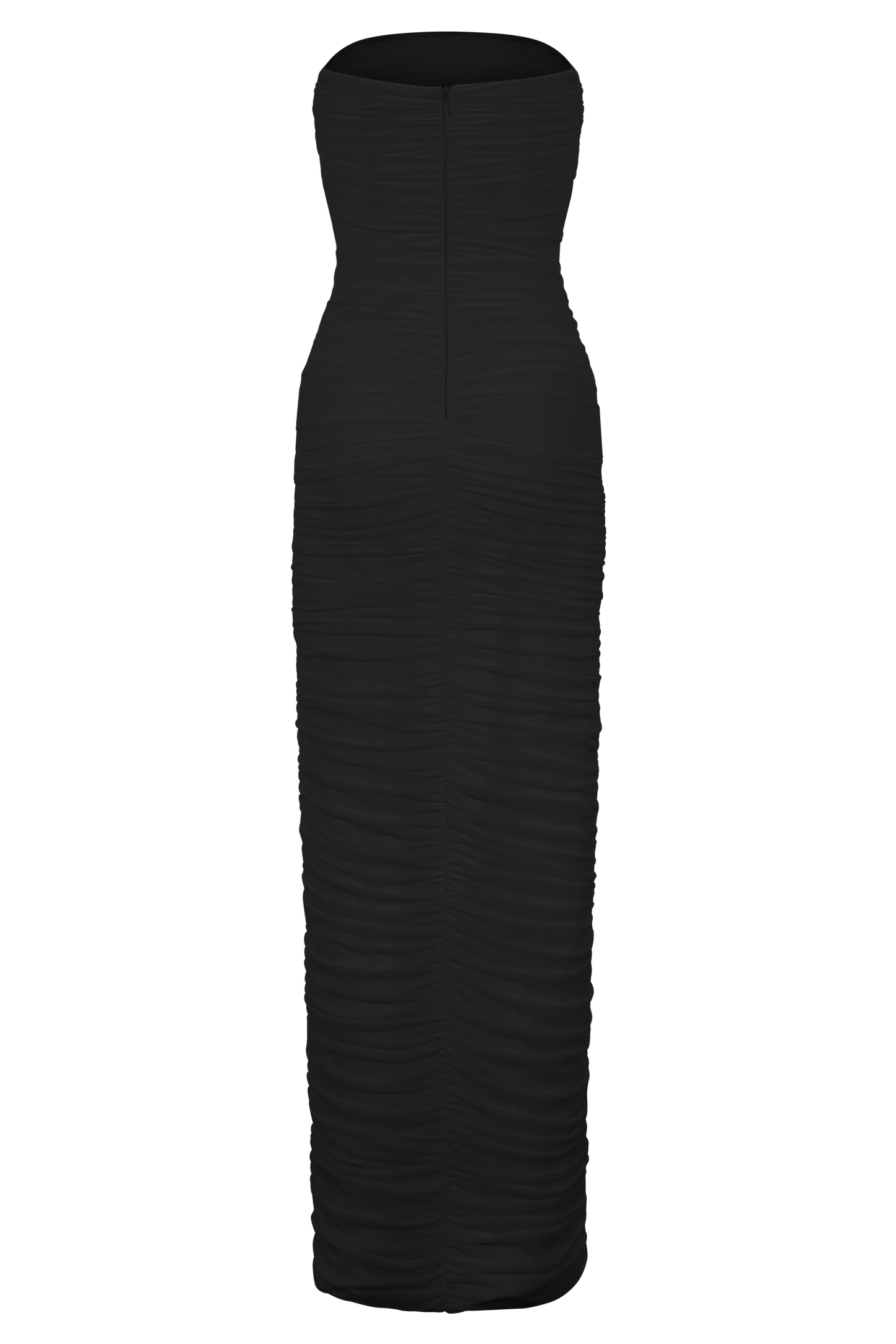 Jianna Strapless Mesh Maxi Dress - Black