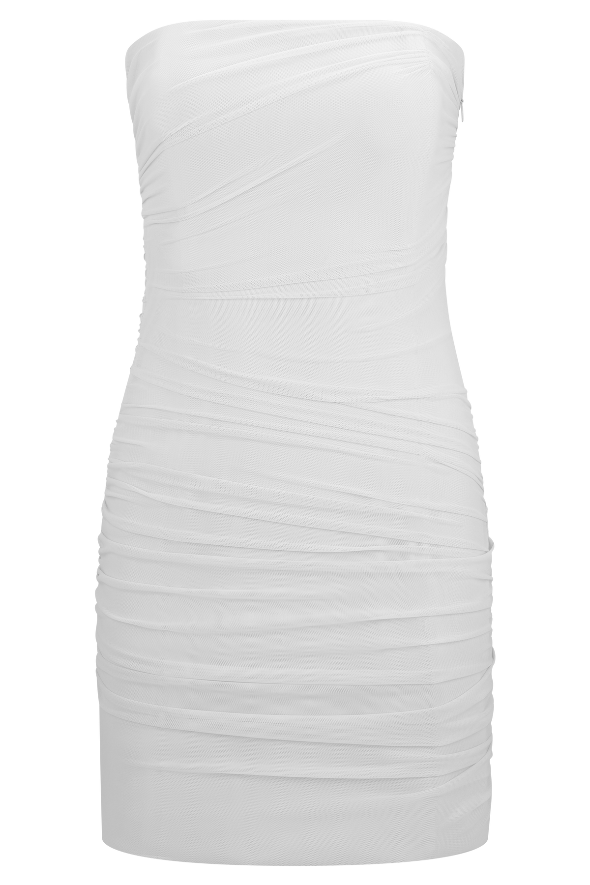 Jianna Strapless Mesh Mini Dress - White #7