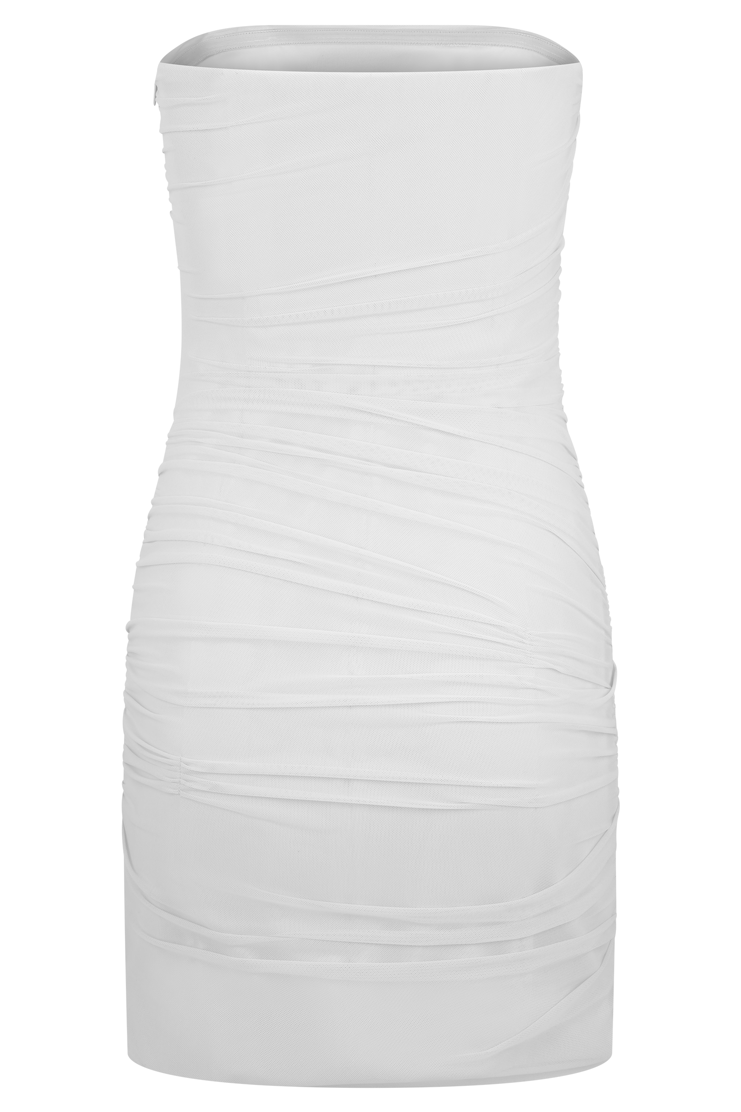 Jianna Strapless Mesh Mini Dress - White #6