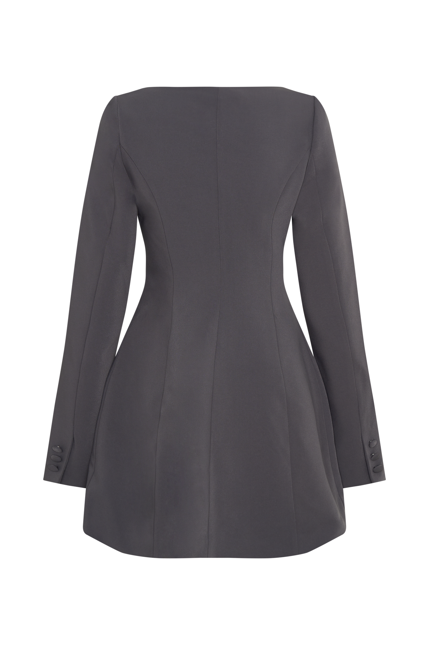 Jolie Boat Neck Suiting Mini Dress - Charcoal Grey