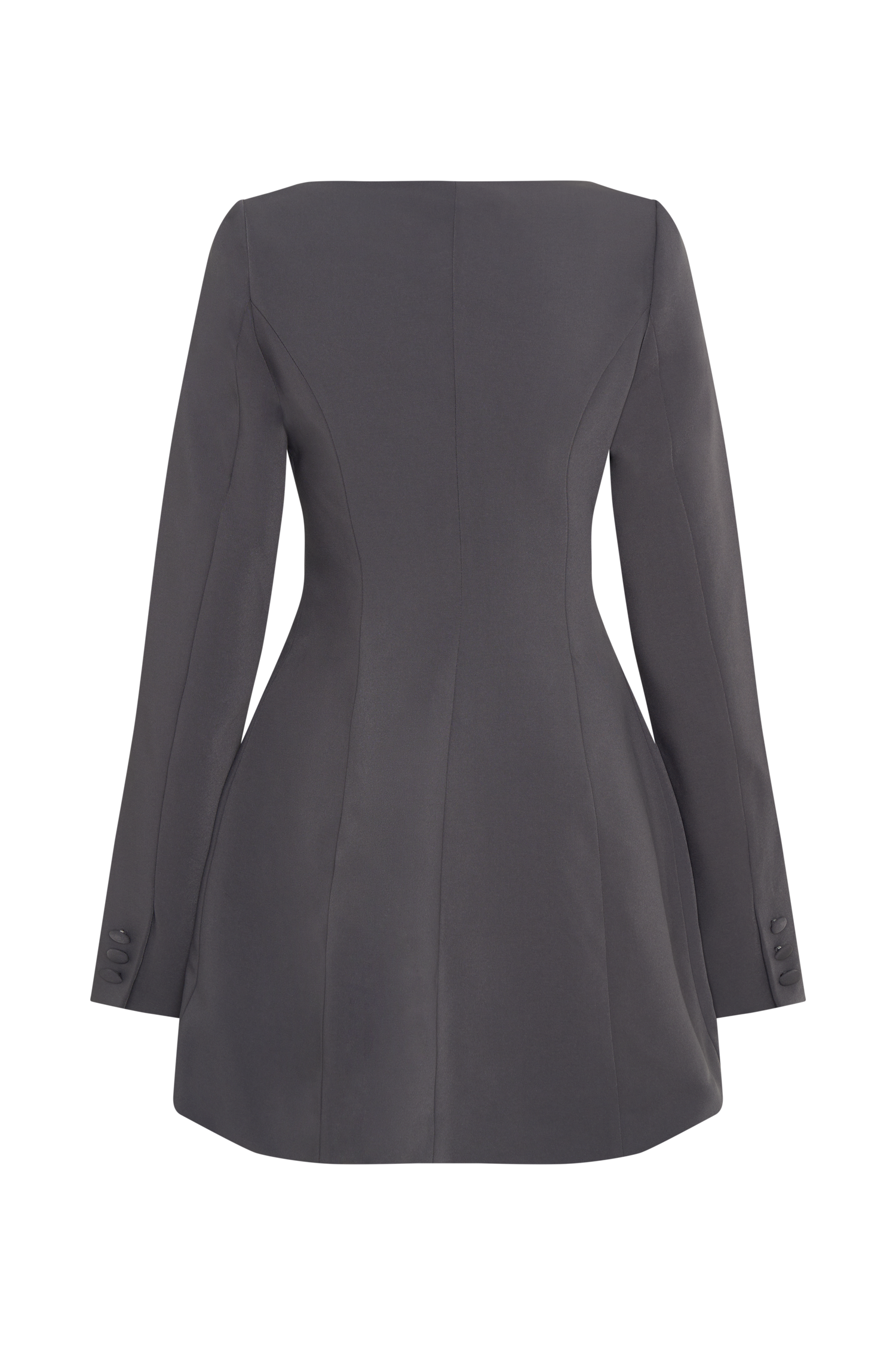 Jolie Boat Neck Suiting Mini Dress - Charcoal Grey #10