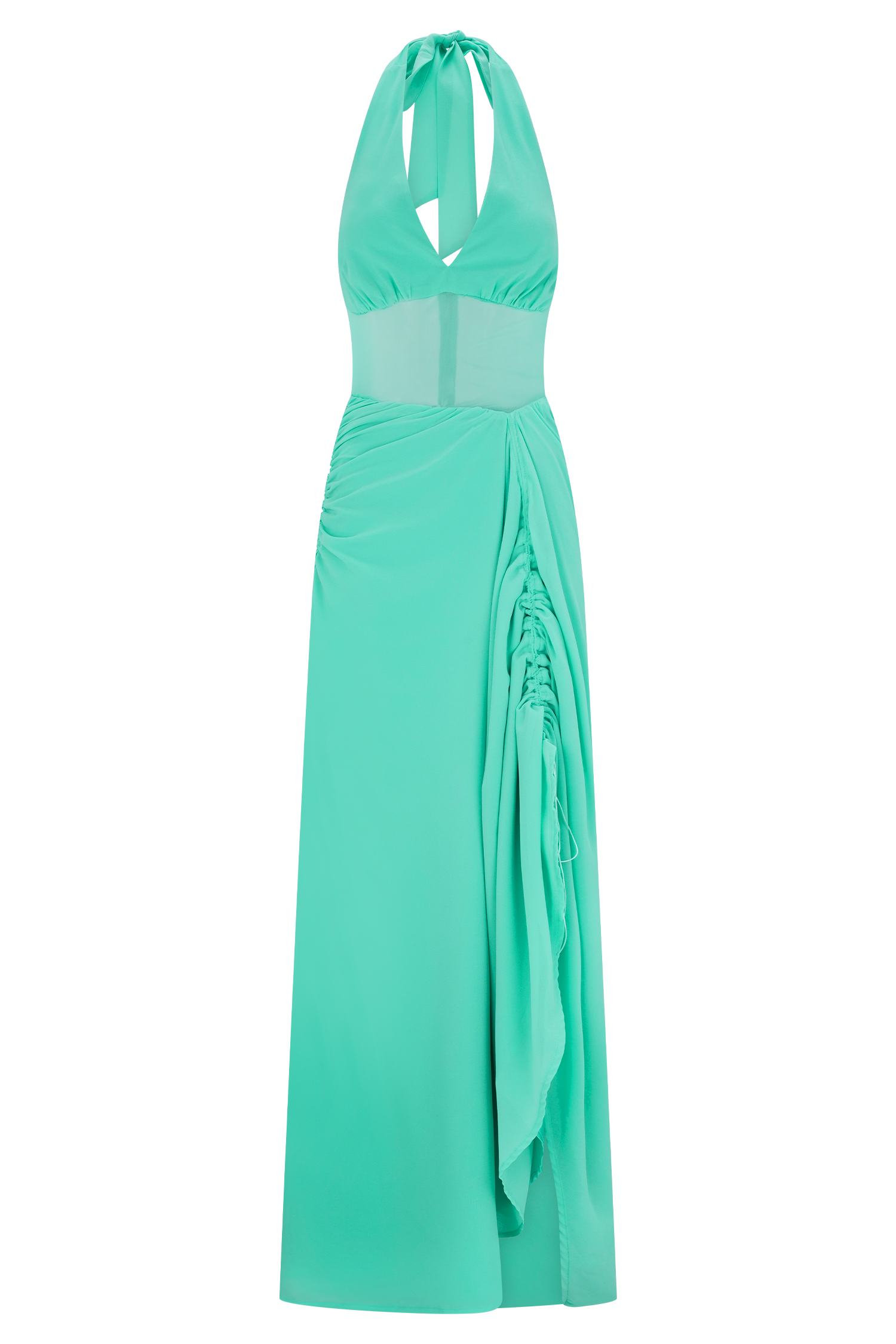 Jonna Chiffon And Mesh Maxi Dress - Lagoon #7
