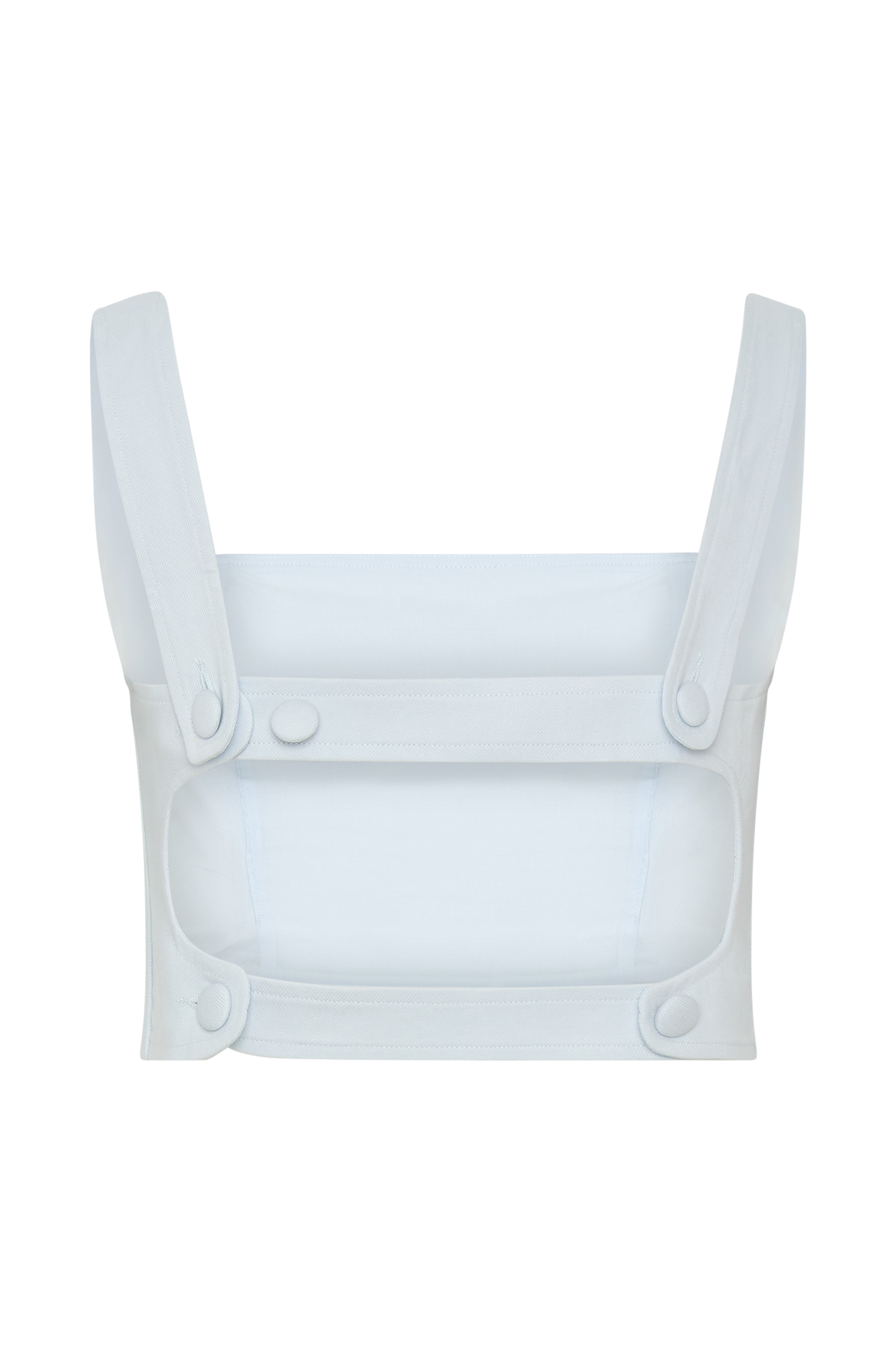 Josephine Crop Top With Open Back - Ice Blue