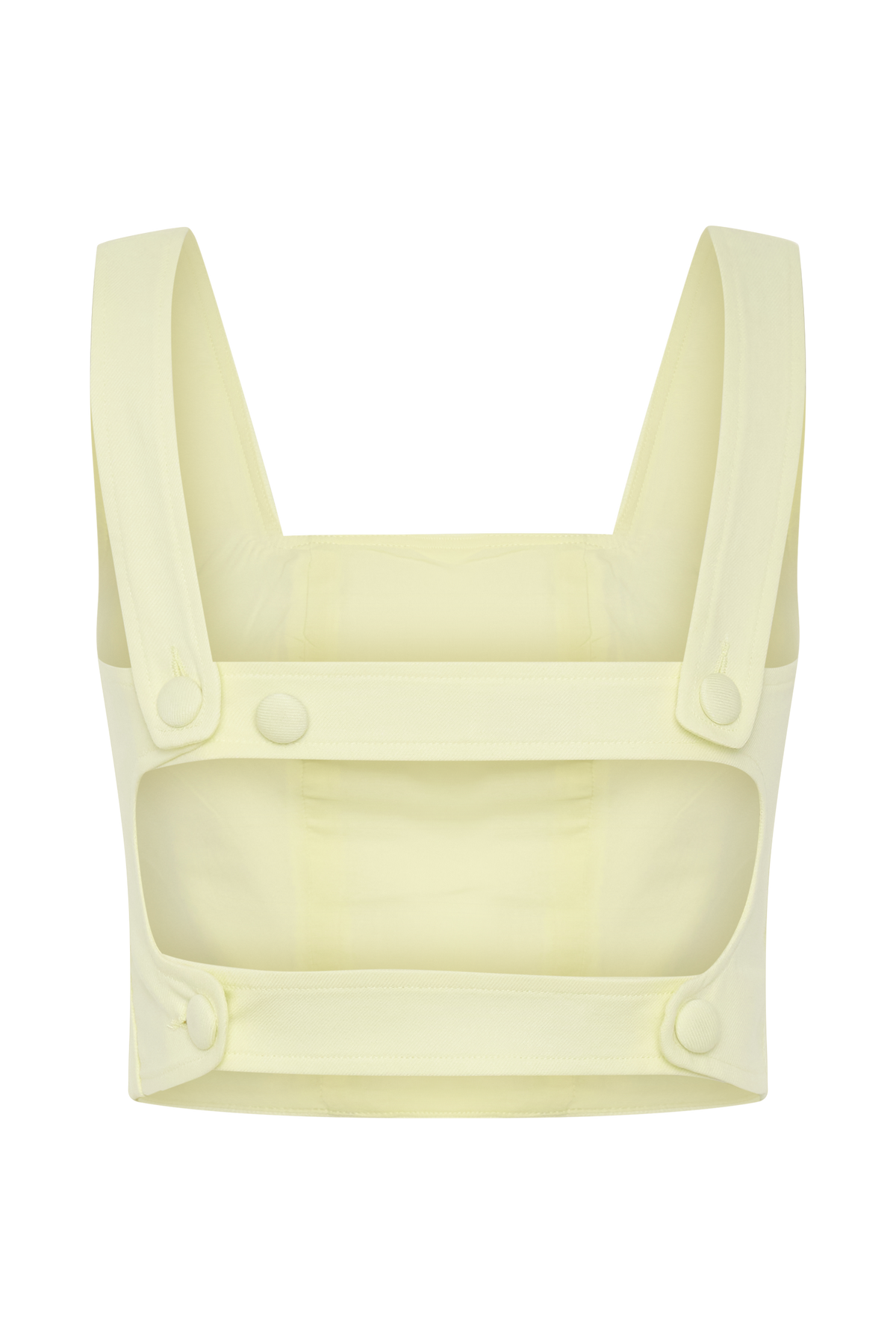 Josephine Crop Top With Open Back - Lemon