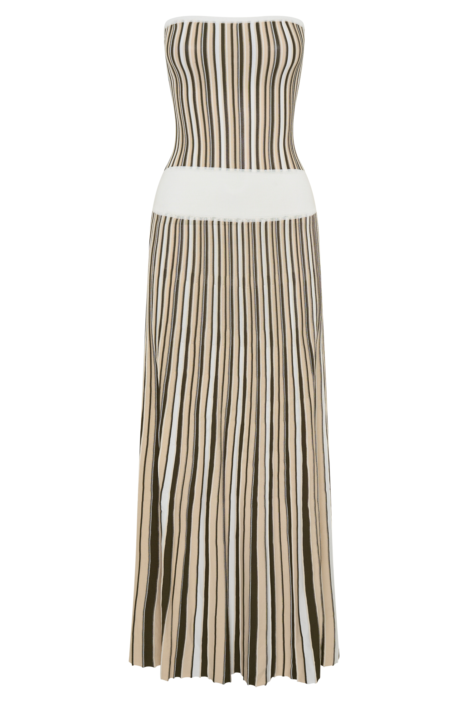 Joyce Stripe Maxi Knit Dress - Khaki/Ivory #9