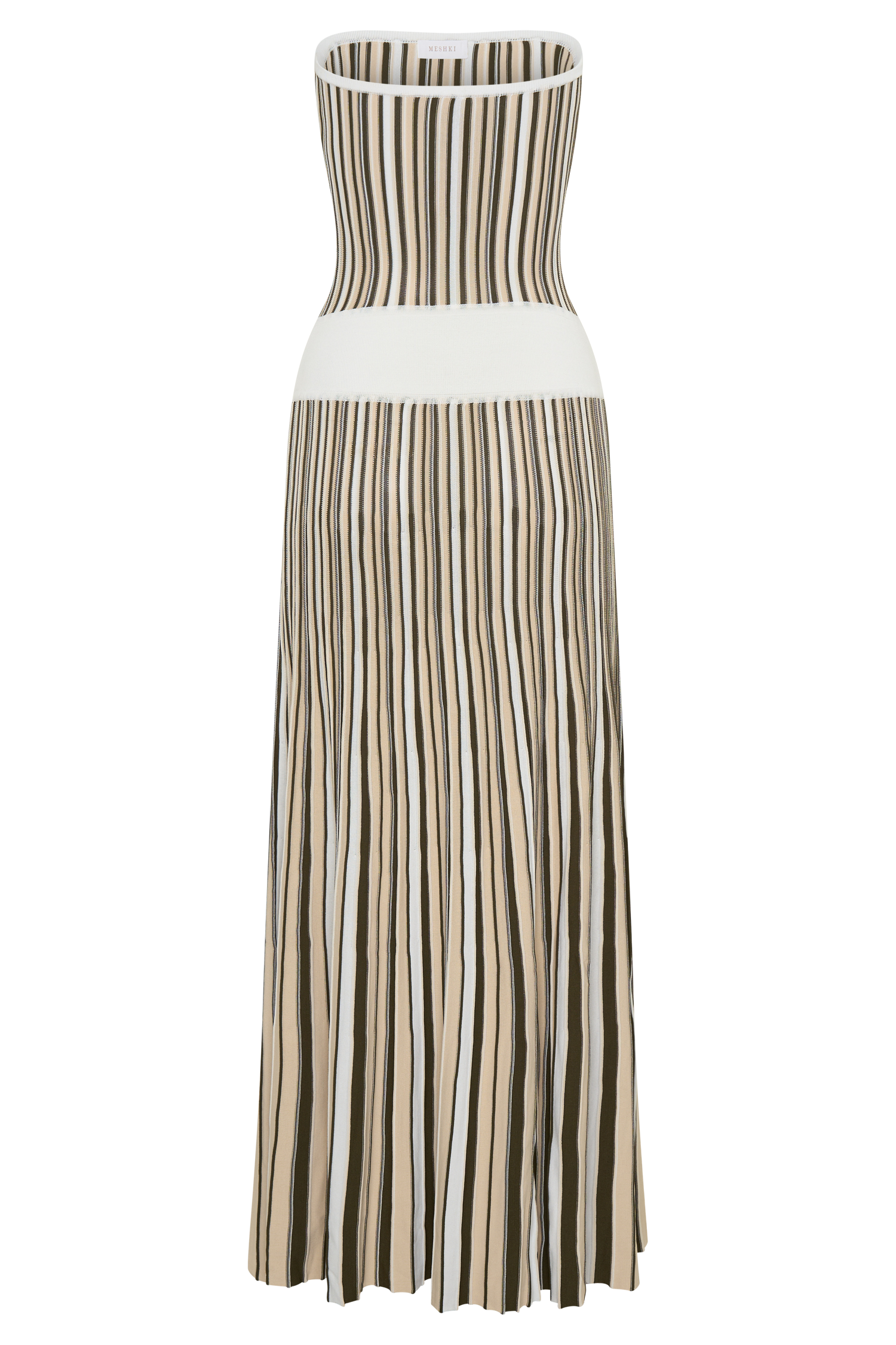 Joyce Stripe Maxi Knit Dress - Khaki/Ivory #8