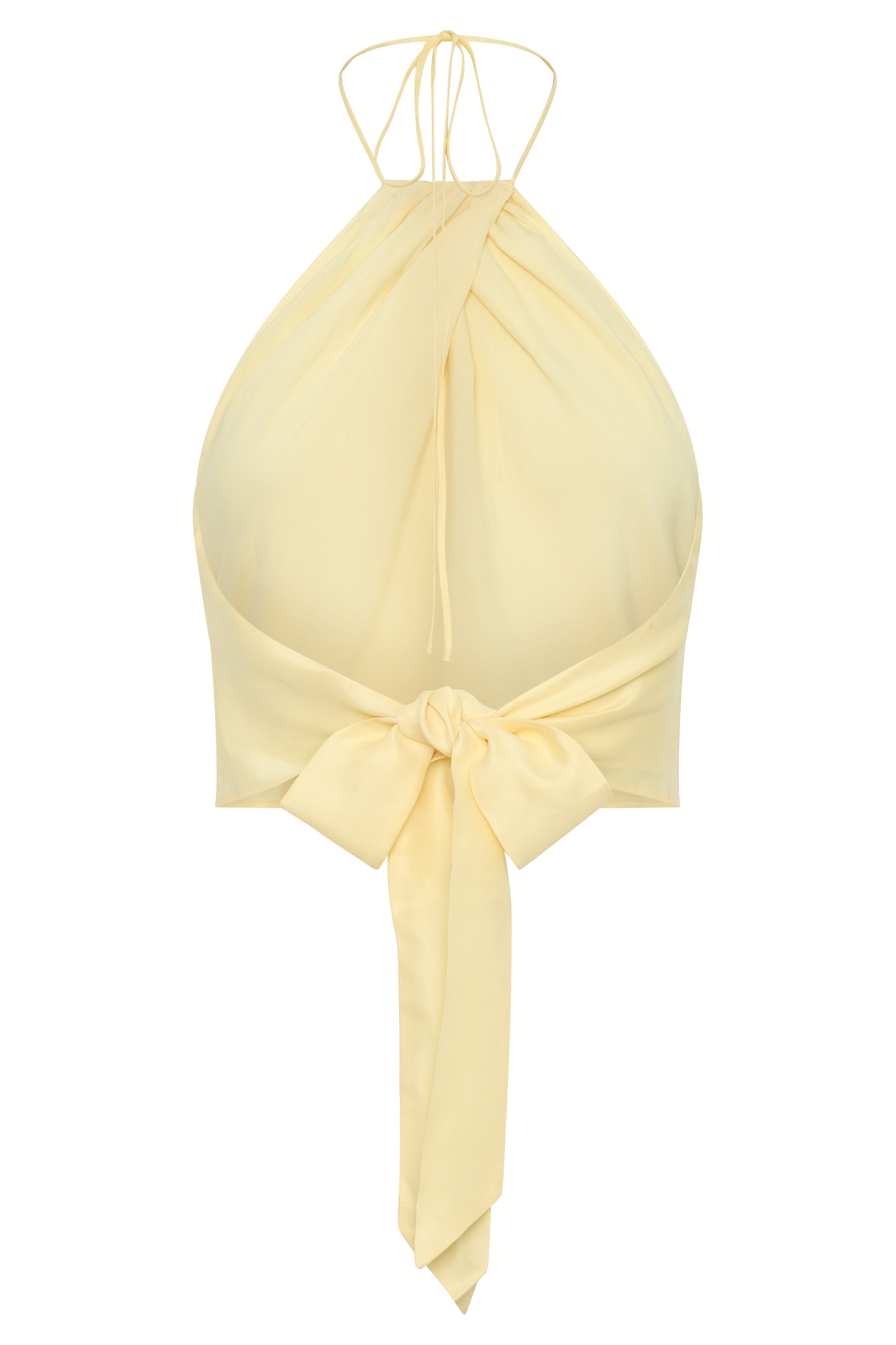 Juliana Cupro Halter Sleeveless Top - Butter #10