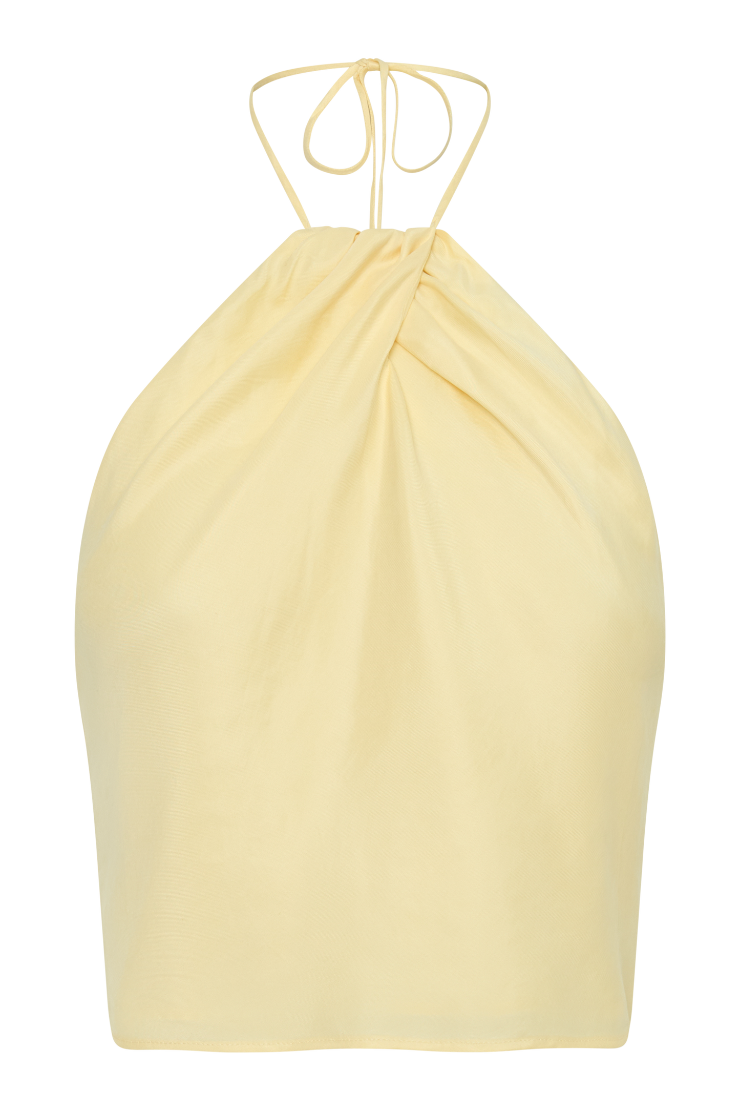 Juliana Cupro Halter Sleeveless Top - Butter
