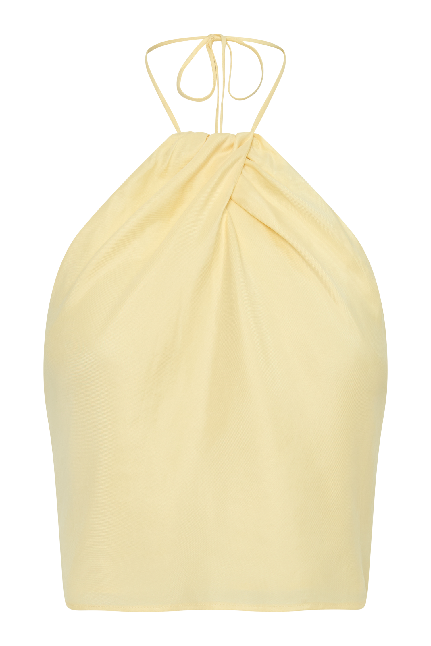 Juliana Cupro Halter Sleeveless Top - Butter #11
