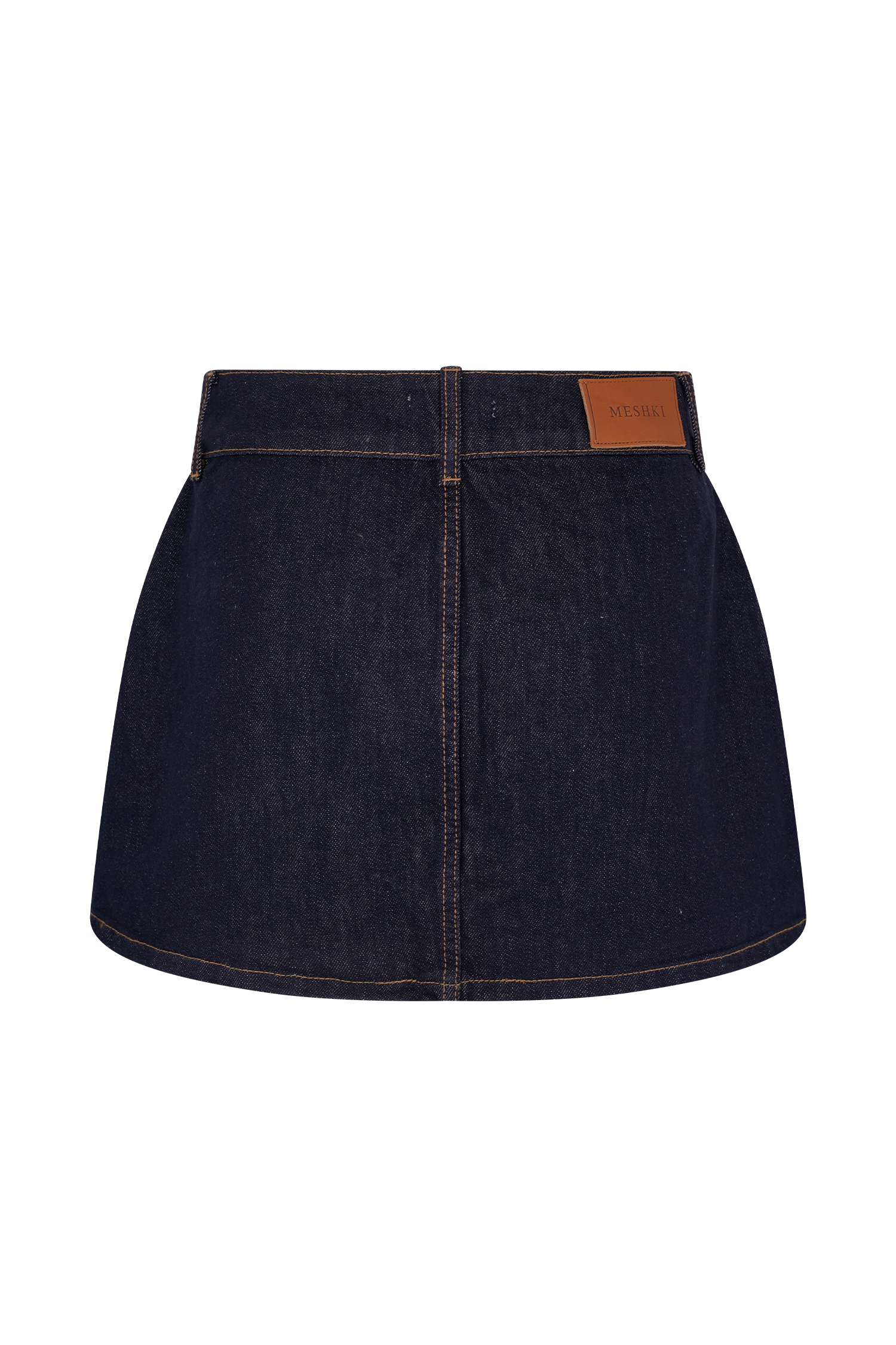 Julienne Denim Mini Skirt - Washed Indigo Blue #6
