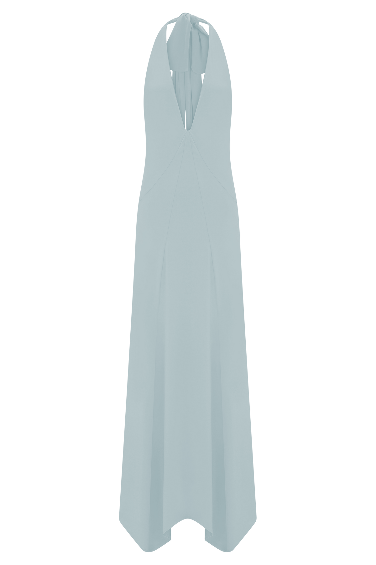 Juliet Slinky Maxi Dress With Scarf - Pale Blue