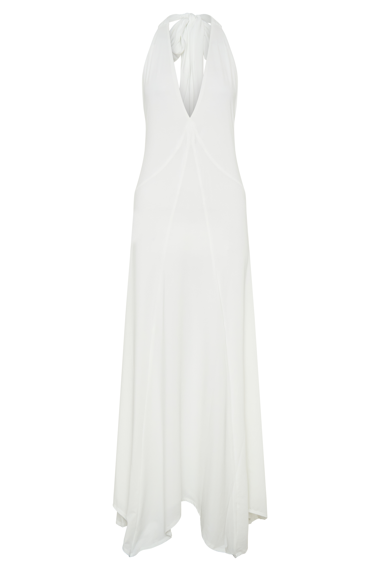 Juliet Slinky Maxi Dress With Scarf - White #11