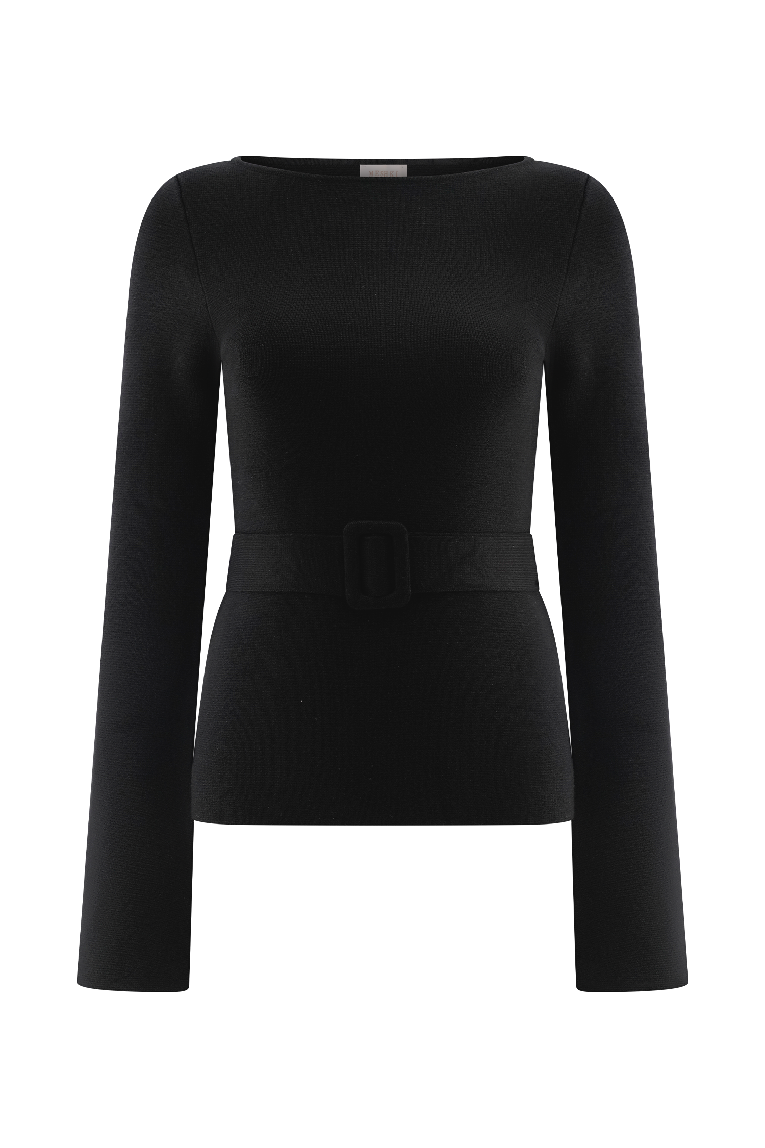 Justine Belted Knit Top - Black #7