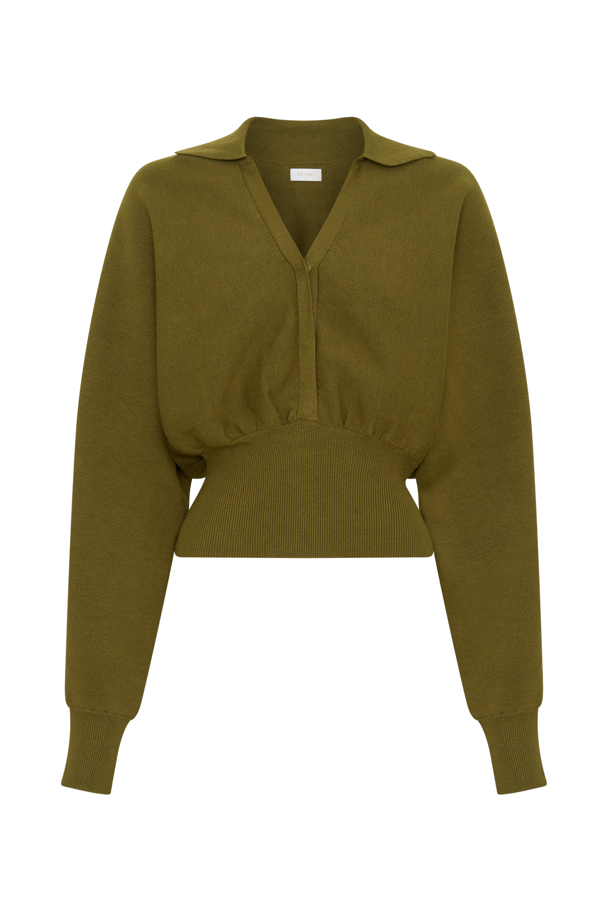 Kasey Long Sleeve Blouson Top - Olive #8
