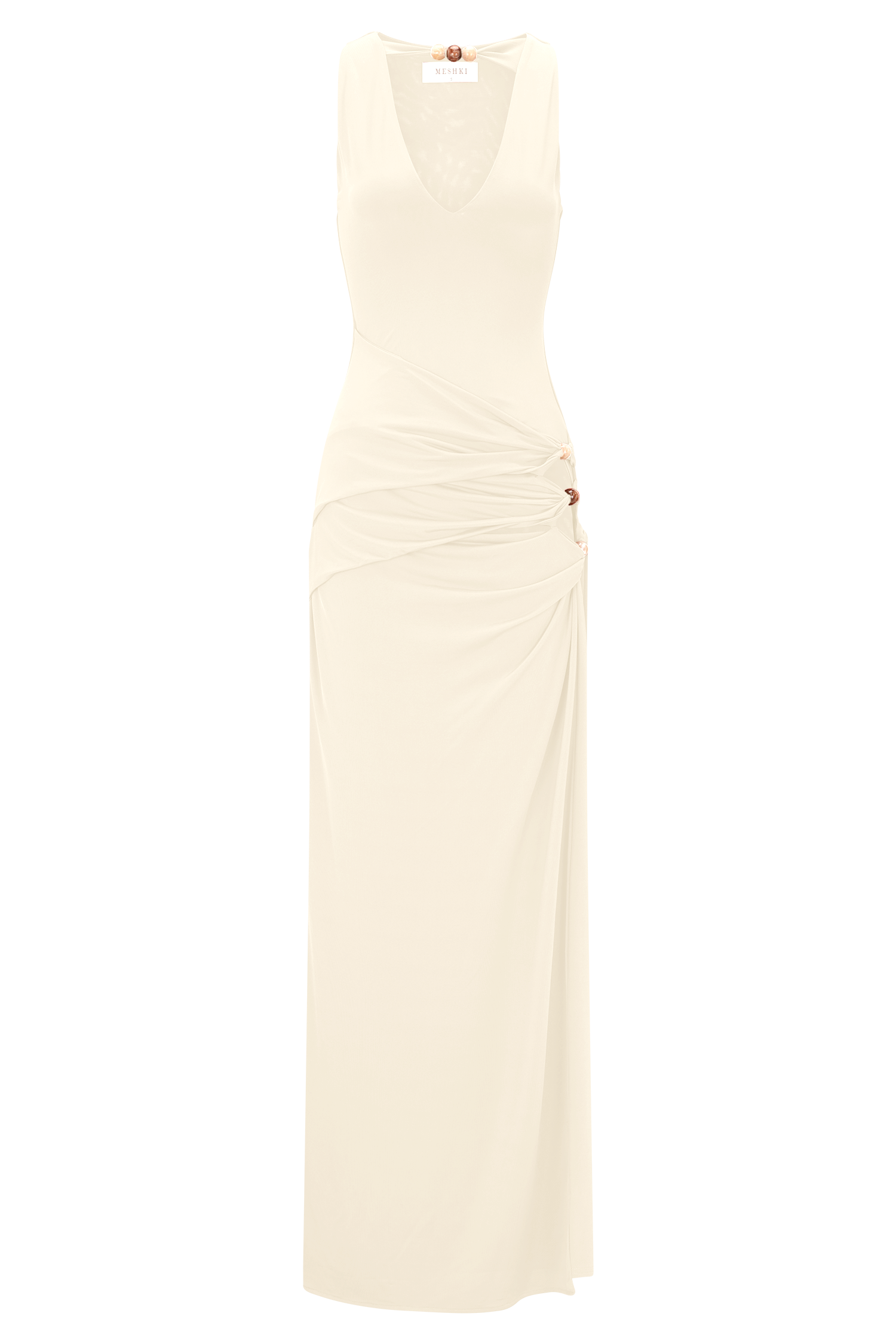 Kaiden Slinky Beaded Maxi Dress - Ivory #8