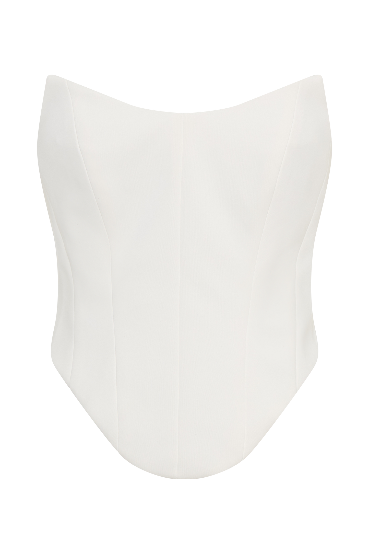 Karina Strapless Scuba Corset  - White