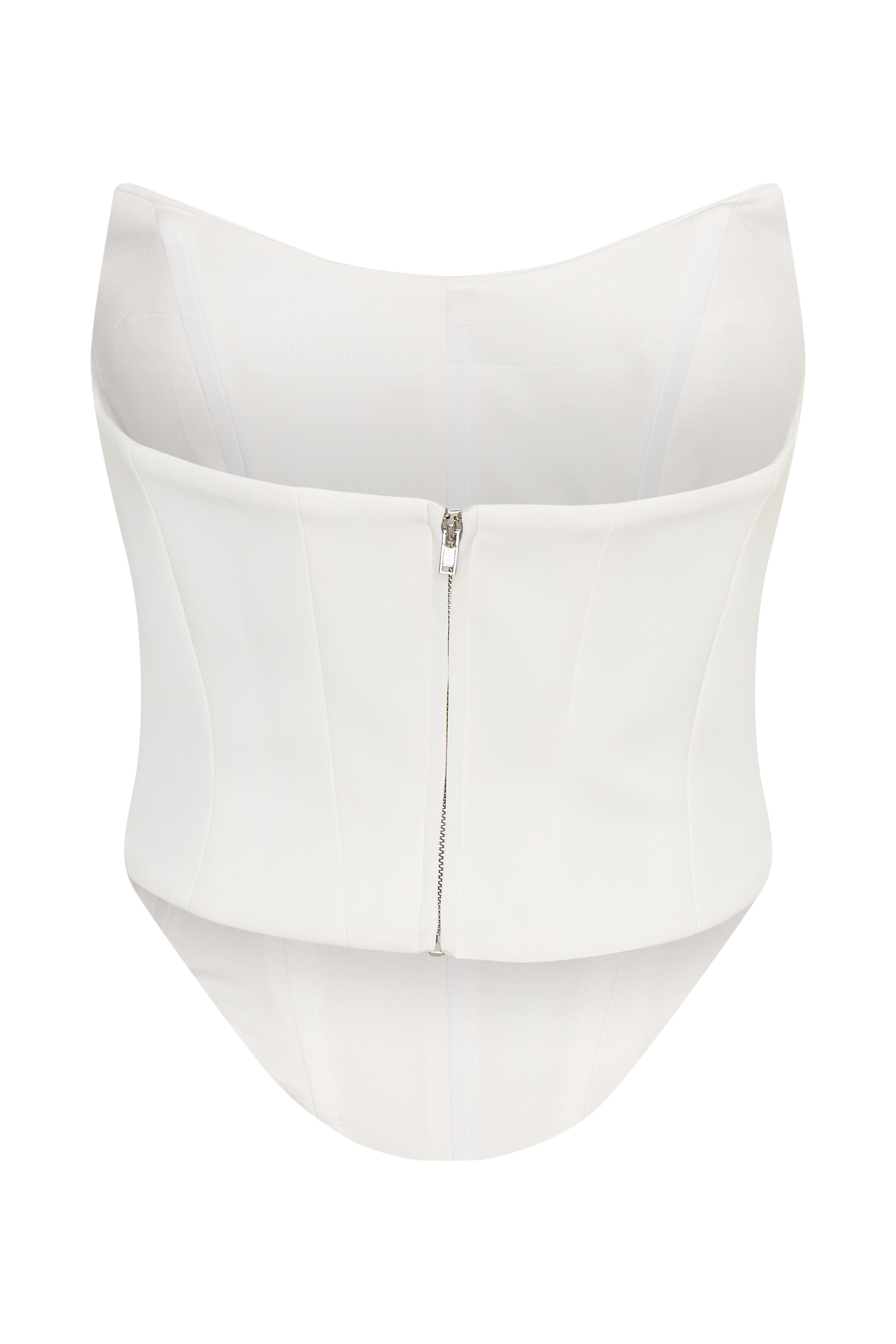 Karina Strapless Scuba Corset  - White #8