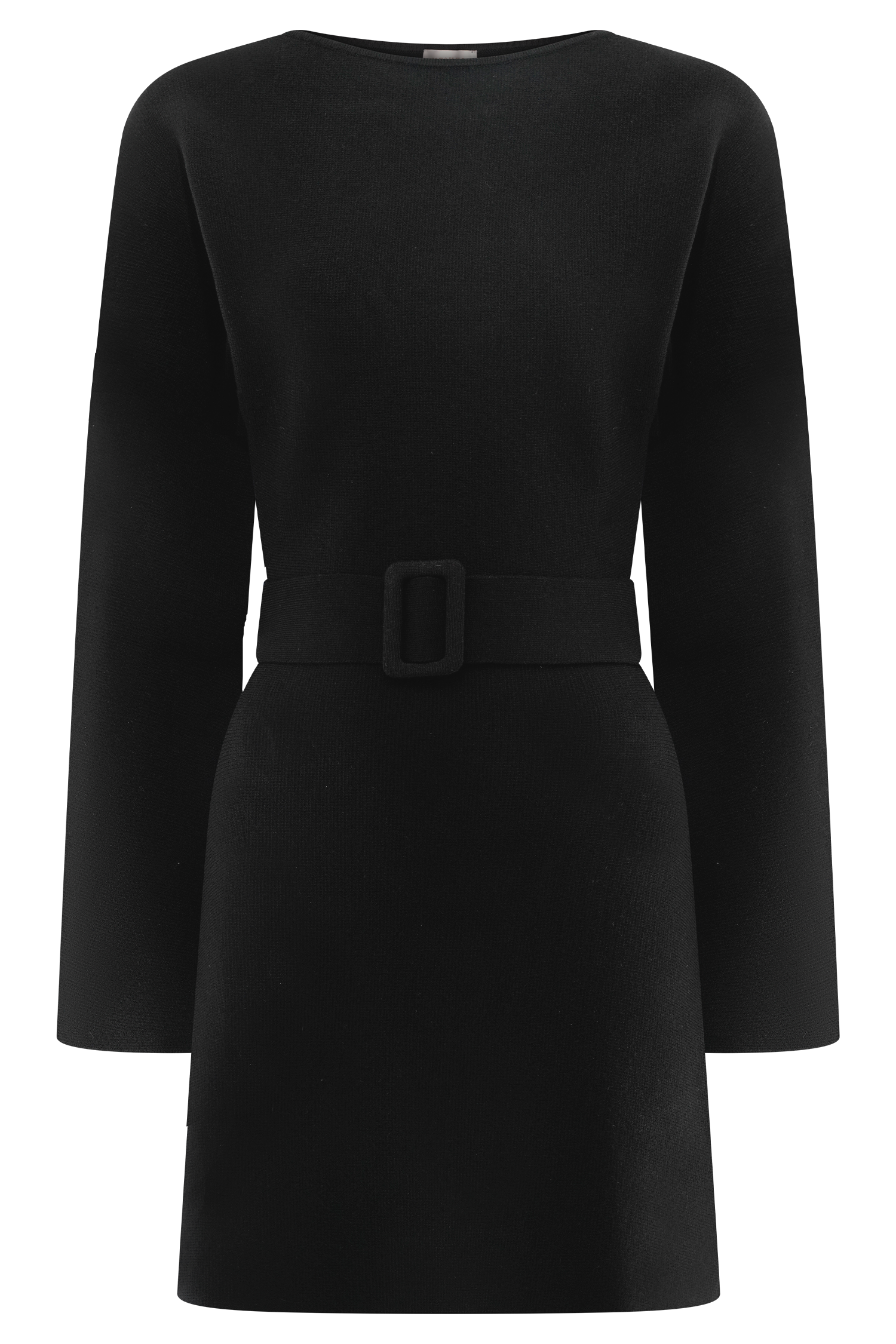 Kassie Belt Tie Knit Mini Dress - Black #10