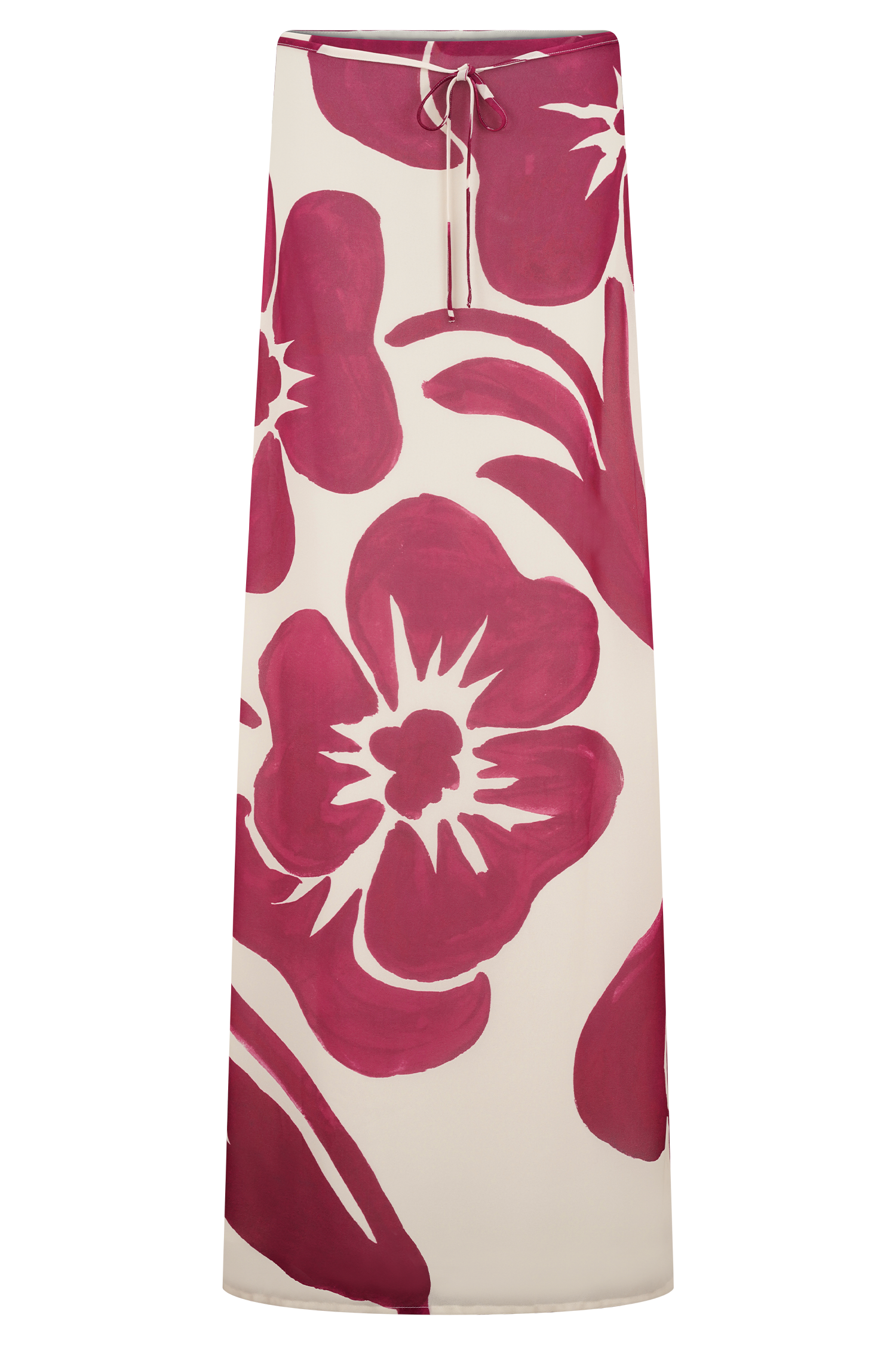Katalina Chiffon Maxi Skirt - Red Deco Fleur Print #7