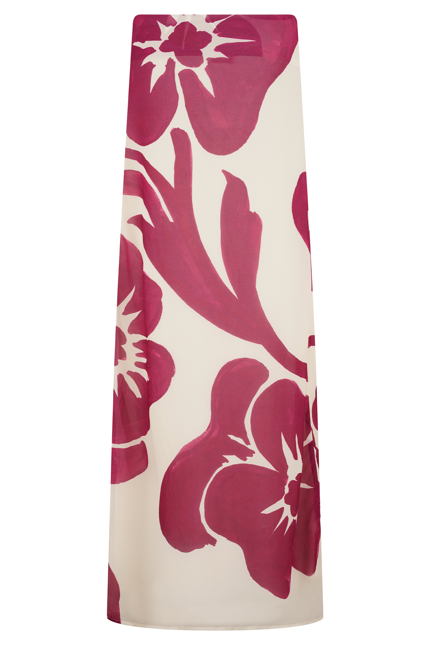 Katalina Chiffon Maxi Skirt - Red Deco Fleur Print #8