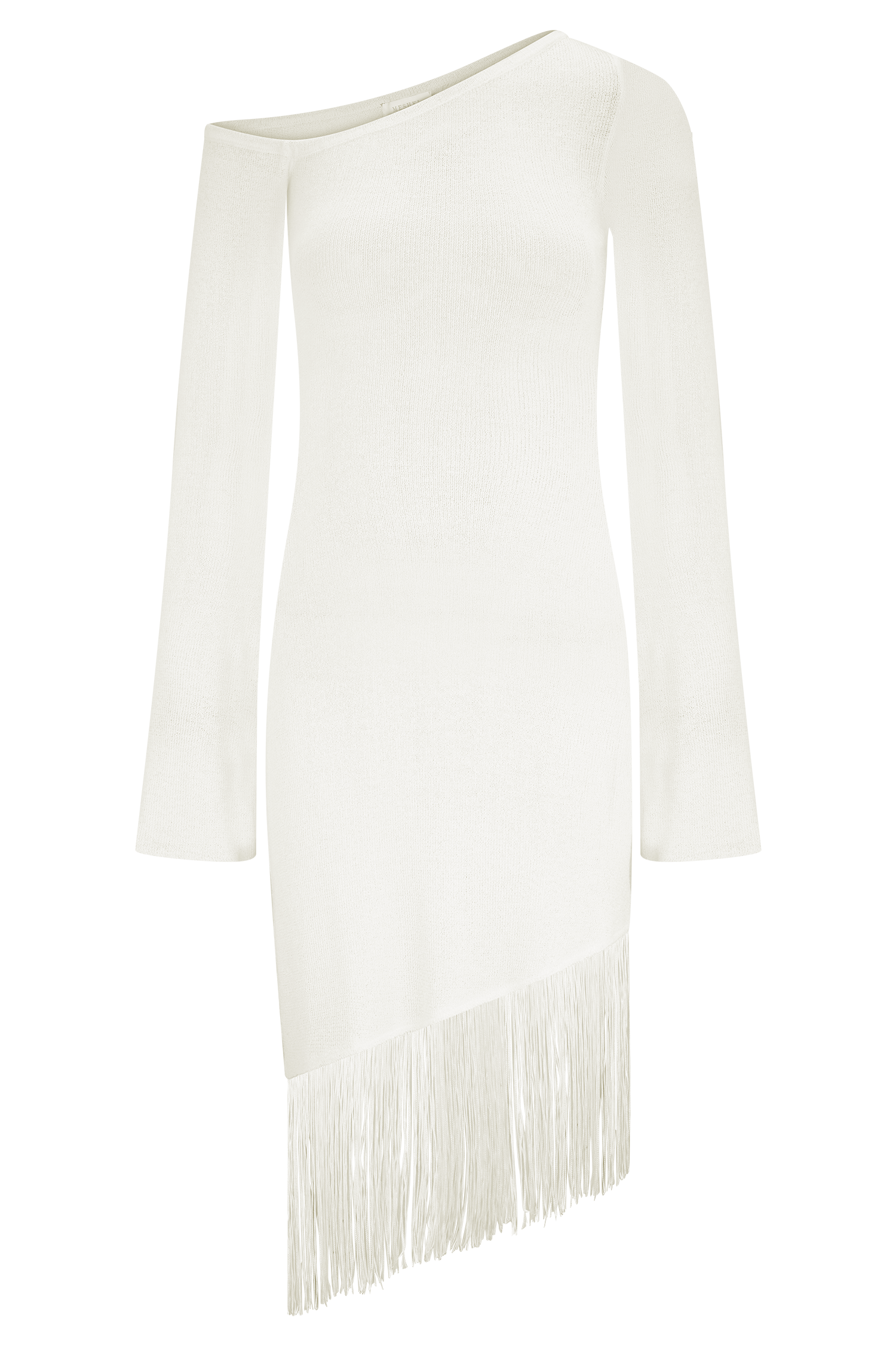 Kayden Fringe Off Shoulder Knit Mini Dress - Ivory #7