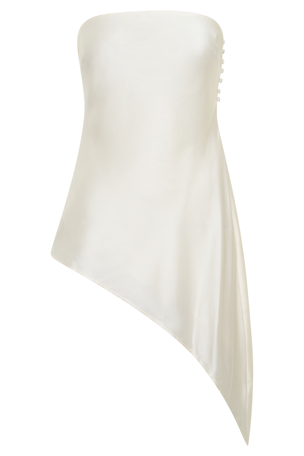 Kayla Silk Blend Strapless Asymmetric Top - Ivory #9