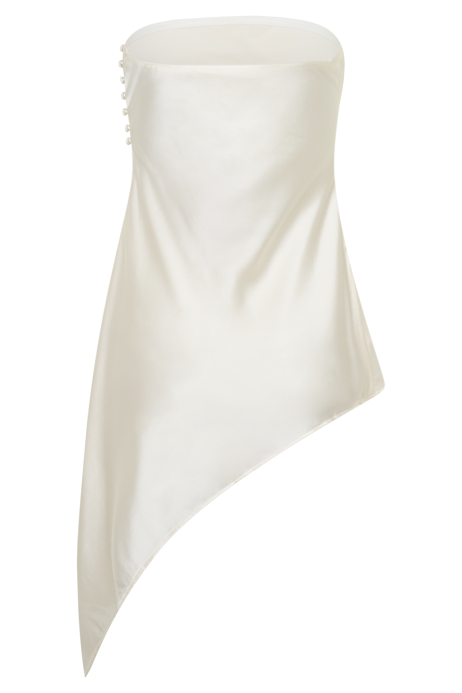 Kayla Silk Blend Strapless Asymmetric Top - Ivory #8