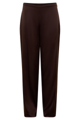 Kayla Silk Blend Straight Leg Pants - Dark Chocolate