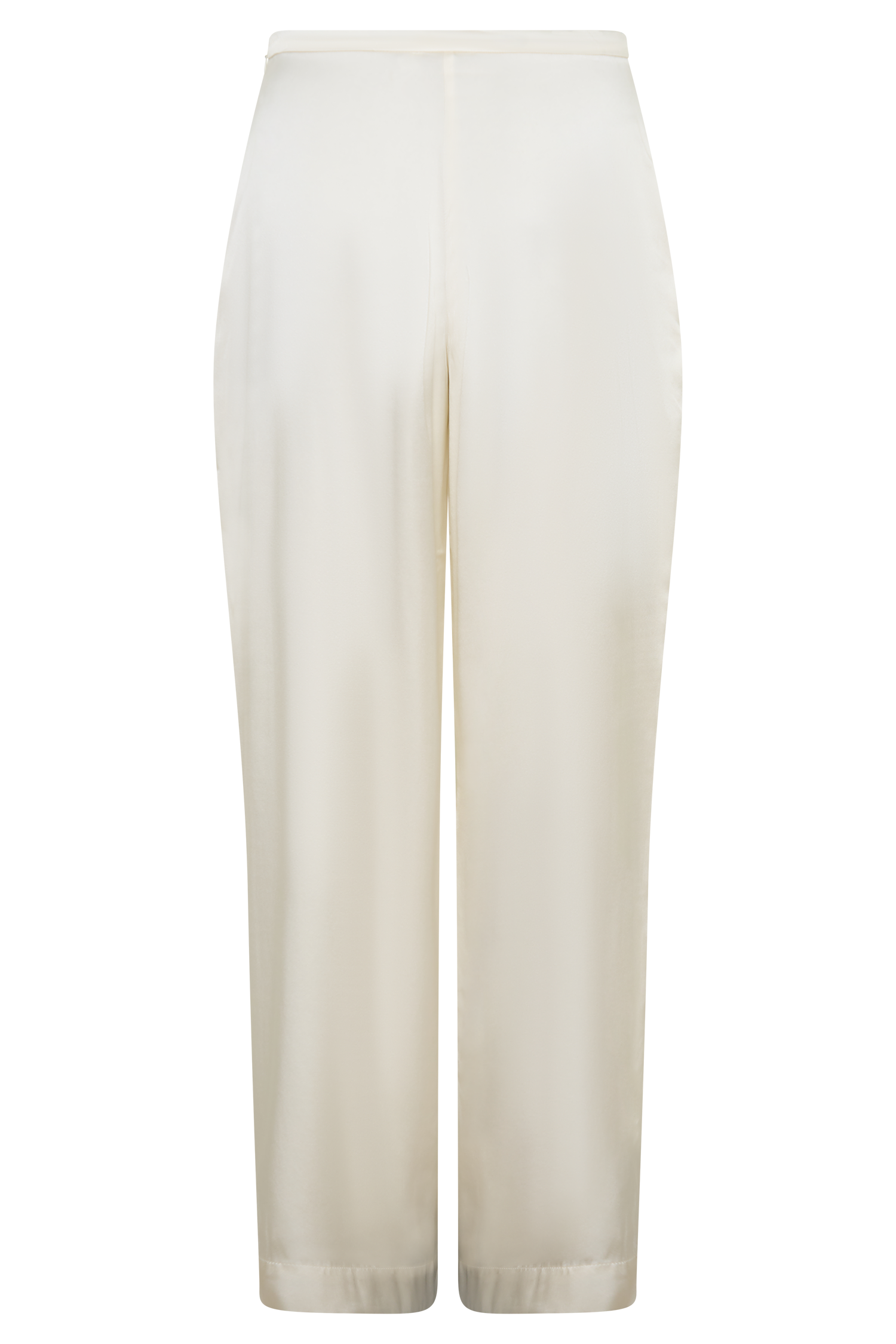 Kayla Silk Blend Straight Leg Pants - Ivory #11