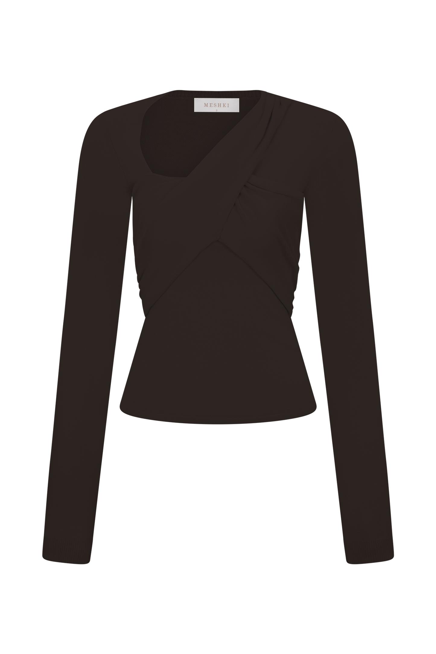 Kaylen Knit Long Sleeve Top - Dark Chocolate
