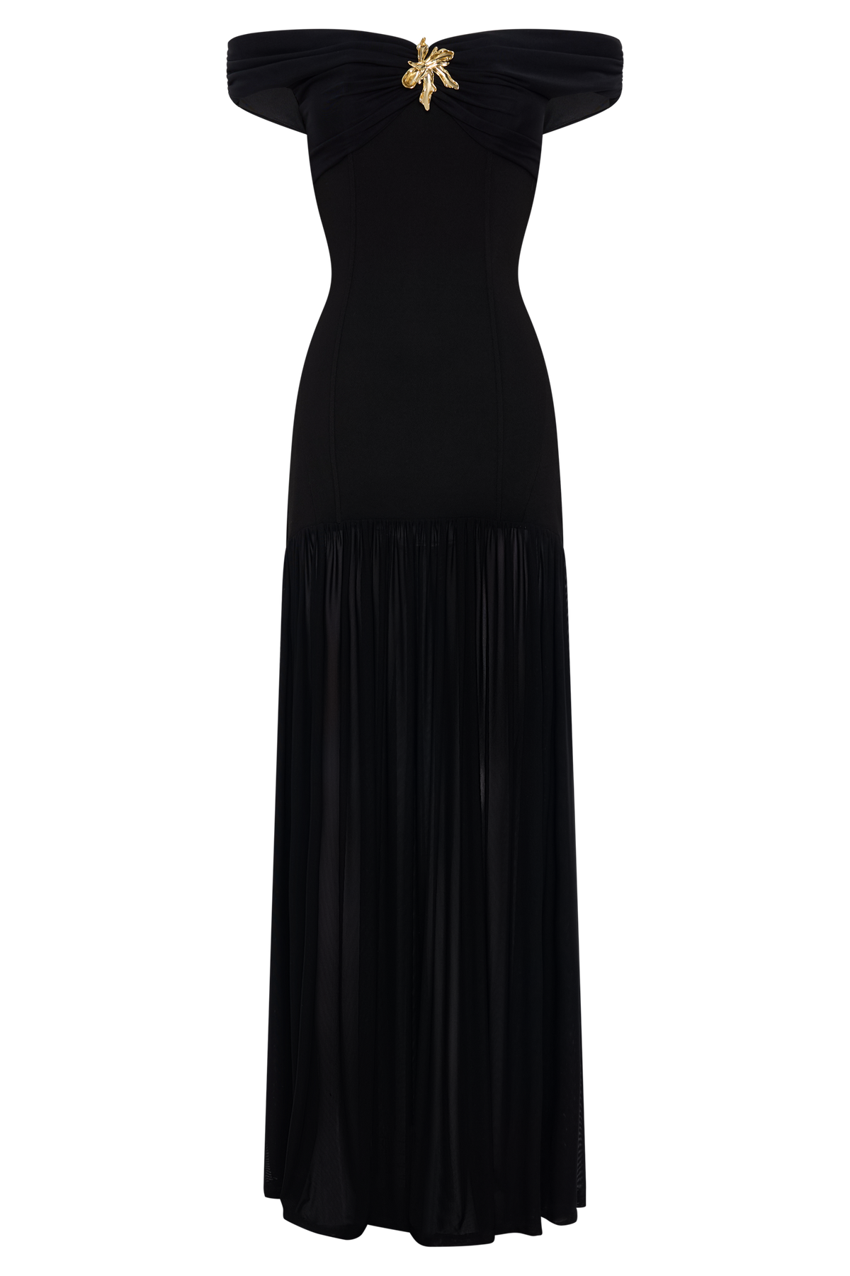 Kellie Off Shoulder Crepe Maxi Dress - Black #9