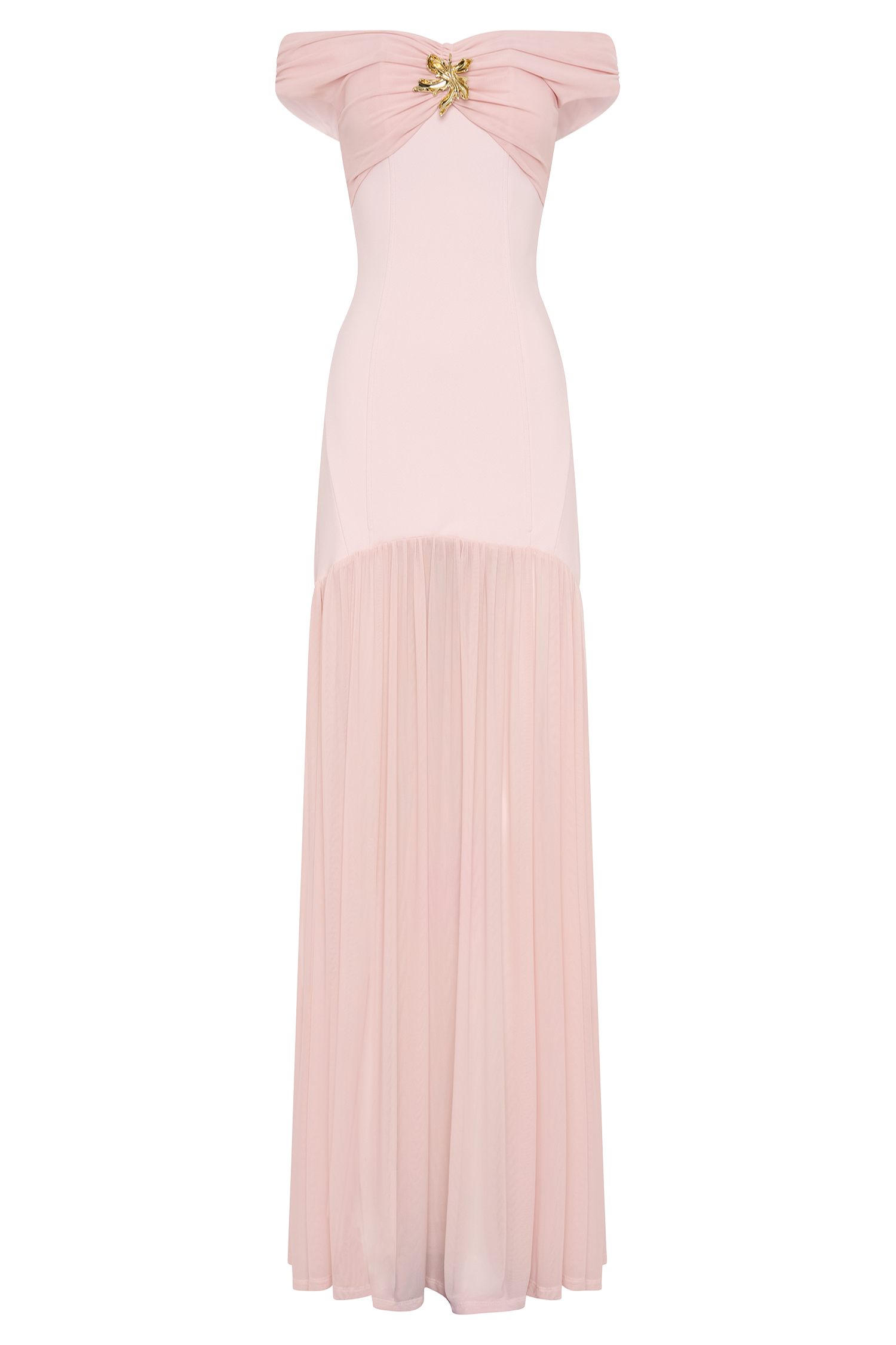 Kellie Off Shoulder Crepe Maxi Dress - Blush Pink #8