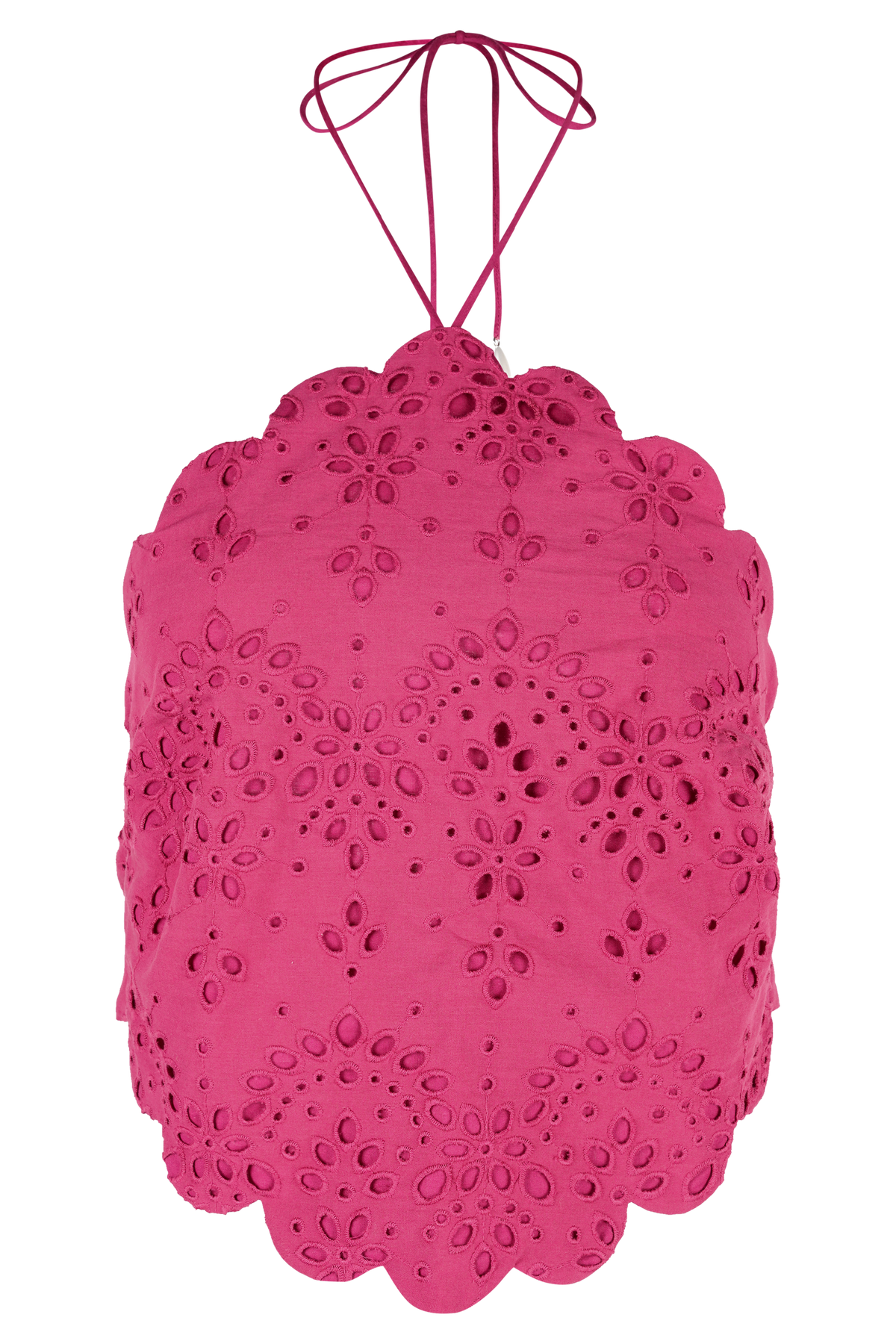 Kensley Broderie Halter Top - Dragonfruit