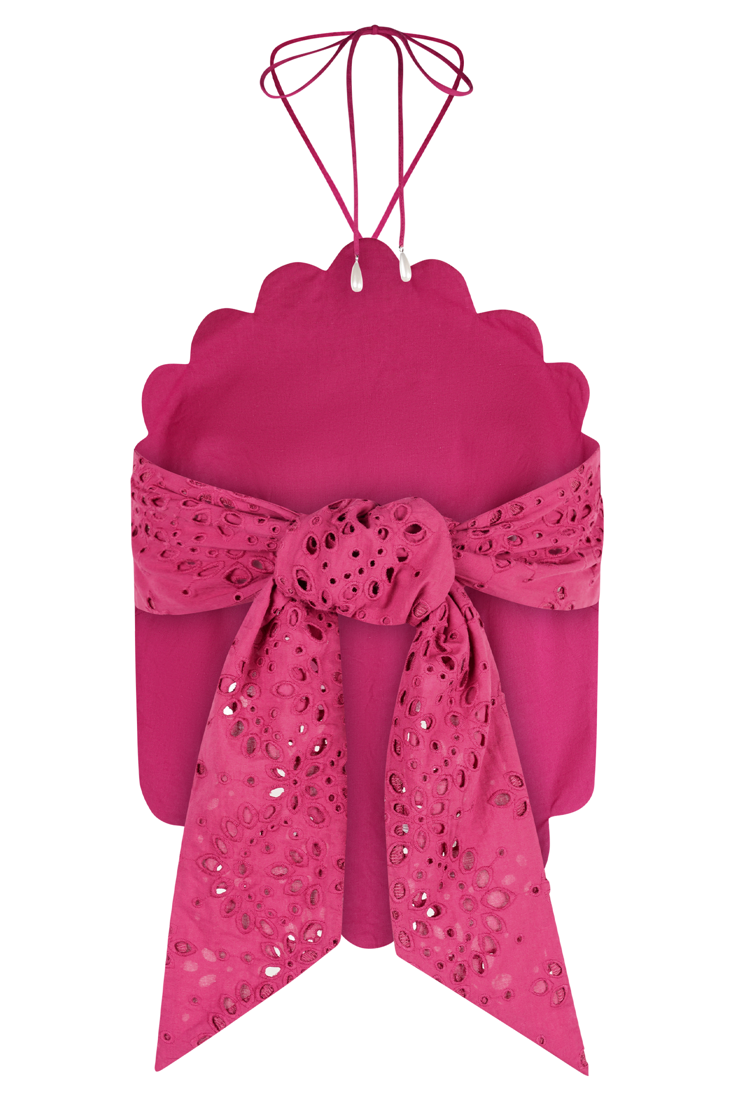 Kensley Broderie Halter Top - Dragonfruit #9