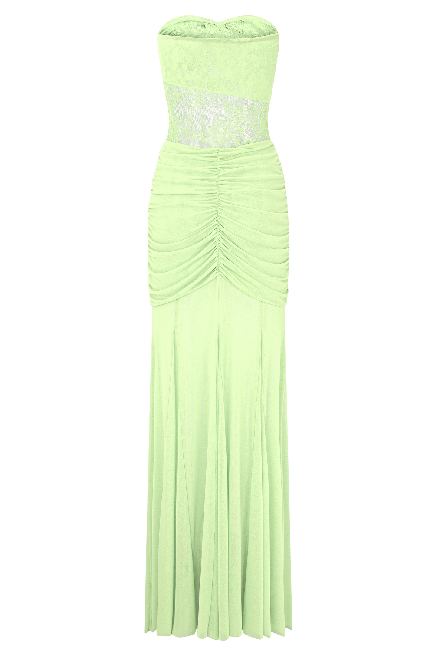 Khadijah Lace And Mesh Maxi Dress - Sage