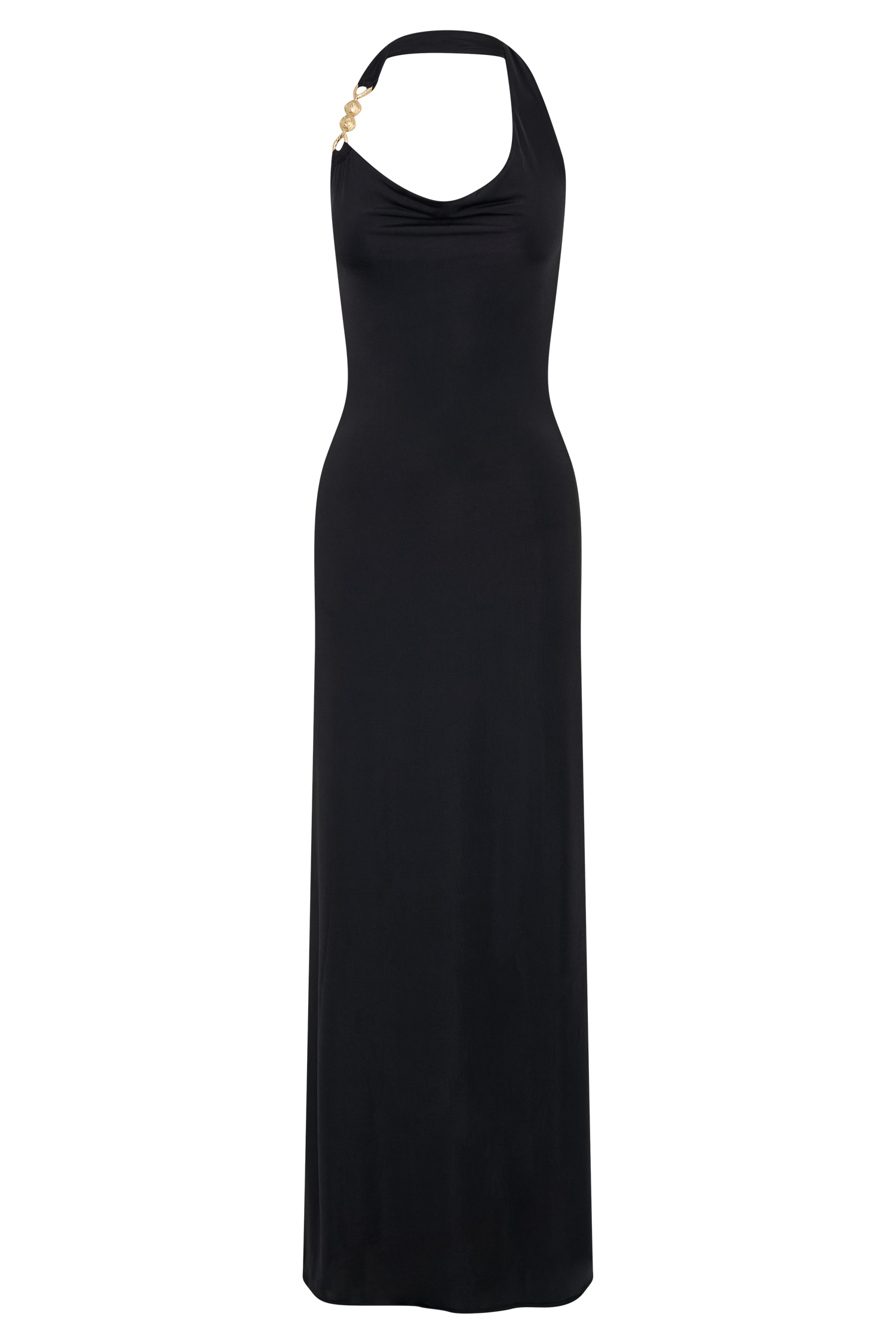 Khanh Slinky Halter Maxi Dress - Black #13