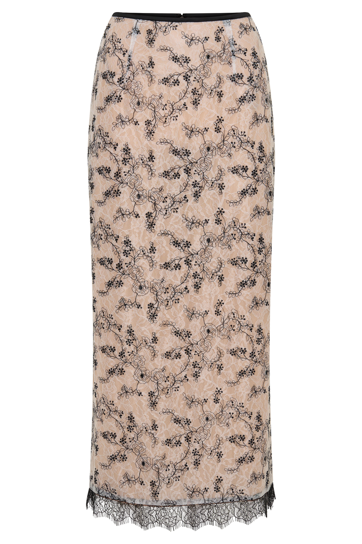Kimberly Lace Pencil Midi Skirt - Nude Lace #11
