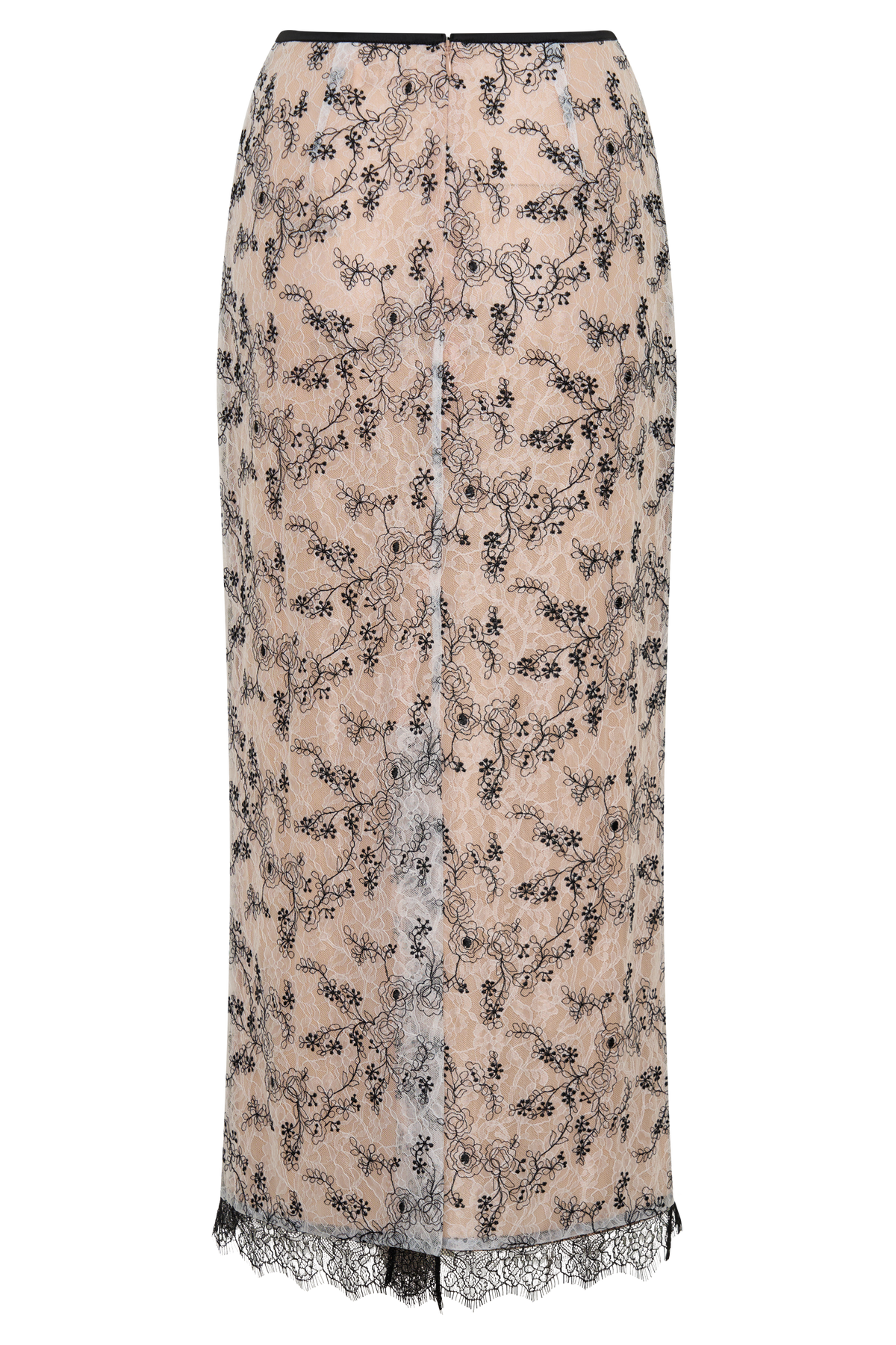 Kimberly Lace Pencil Midi Skirt - Nude Lace #10