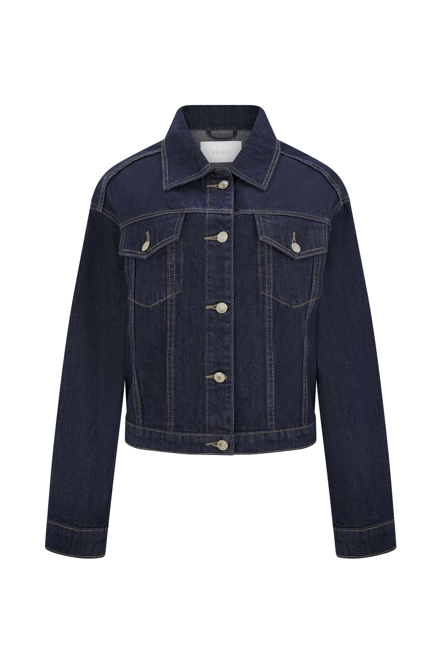 Kirra Cinched Denim Jacket - Washed Indigo Blue