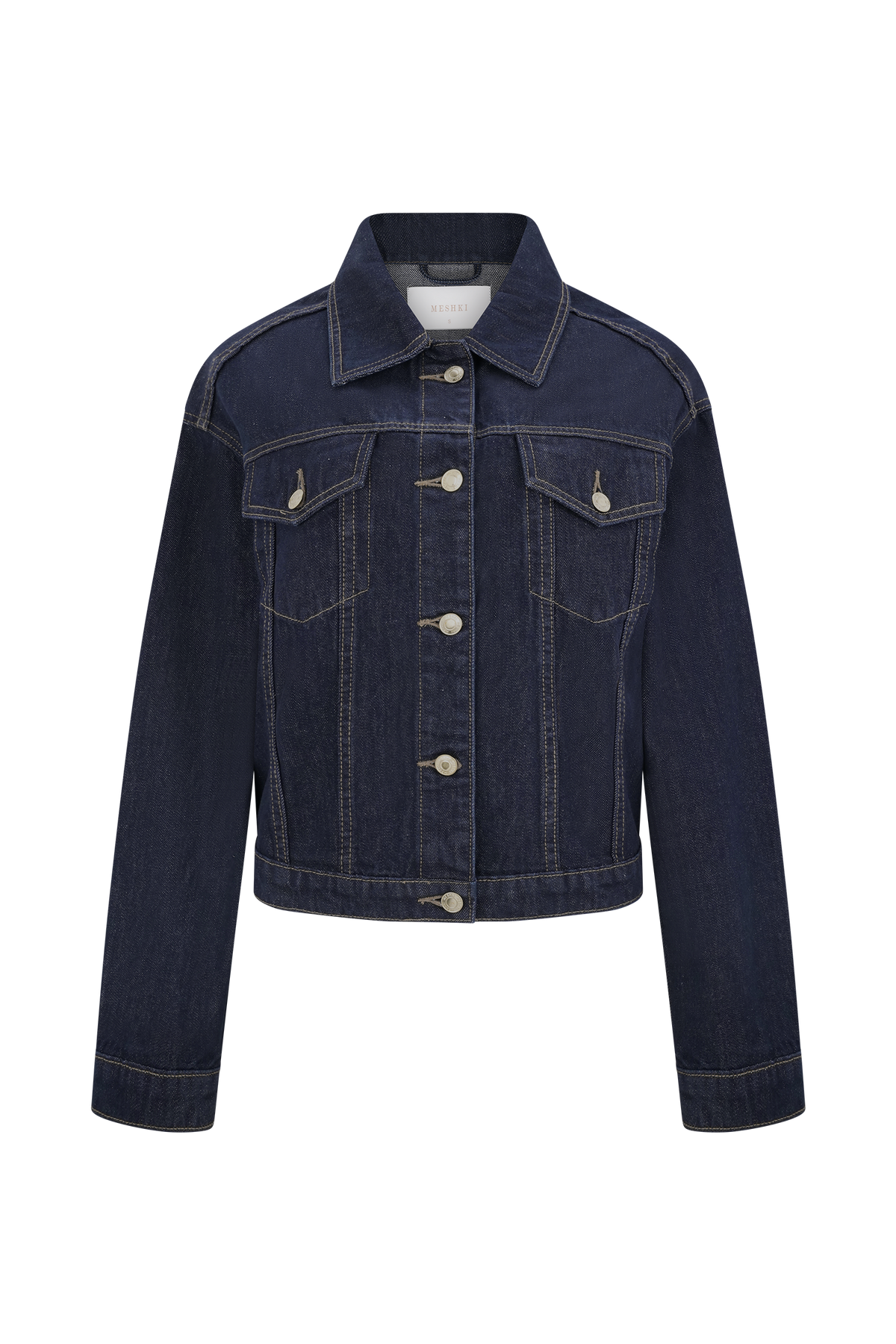 Kirra Cinched Denim Jacket - Washed Indigo Blue #11