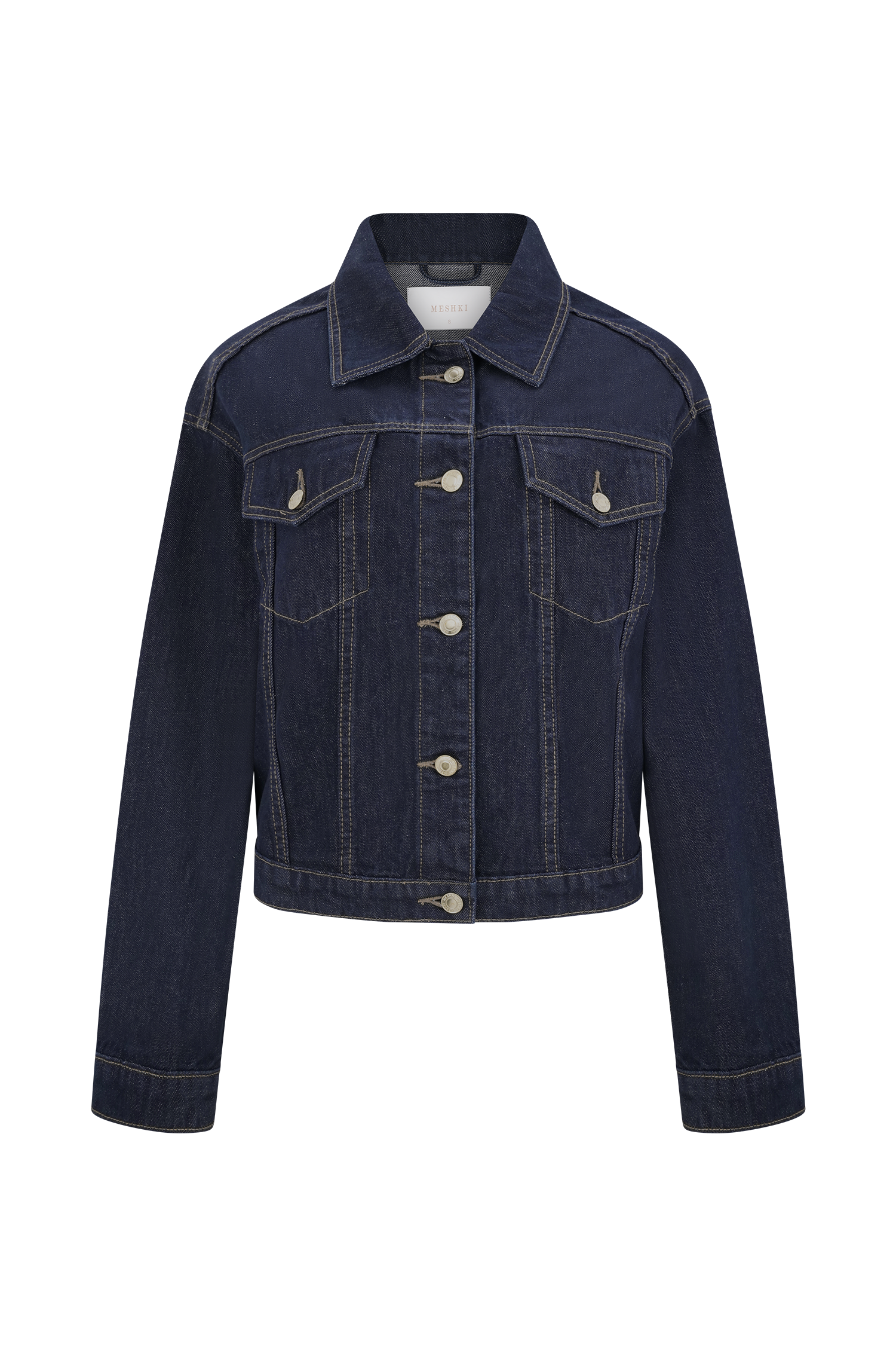 Kirra Cinched Denim Jacket - Washed Indigo Blue #11