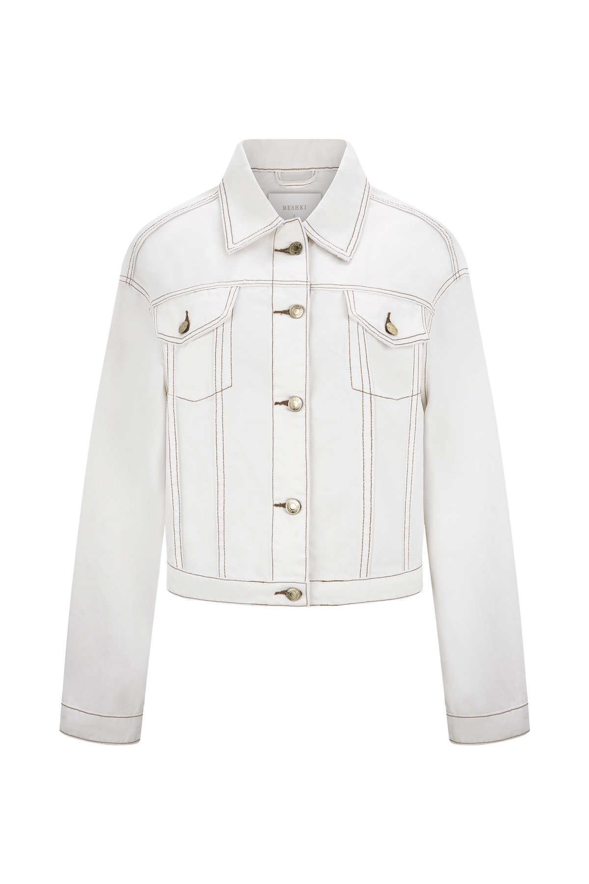 Kirra Cinched Denim Jacket - White #10