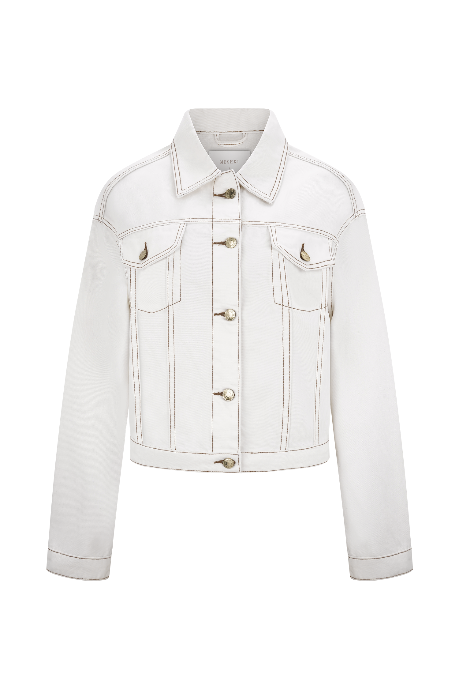 Kirra Cinched Denim Jacket - White #10