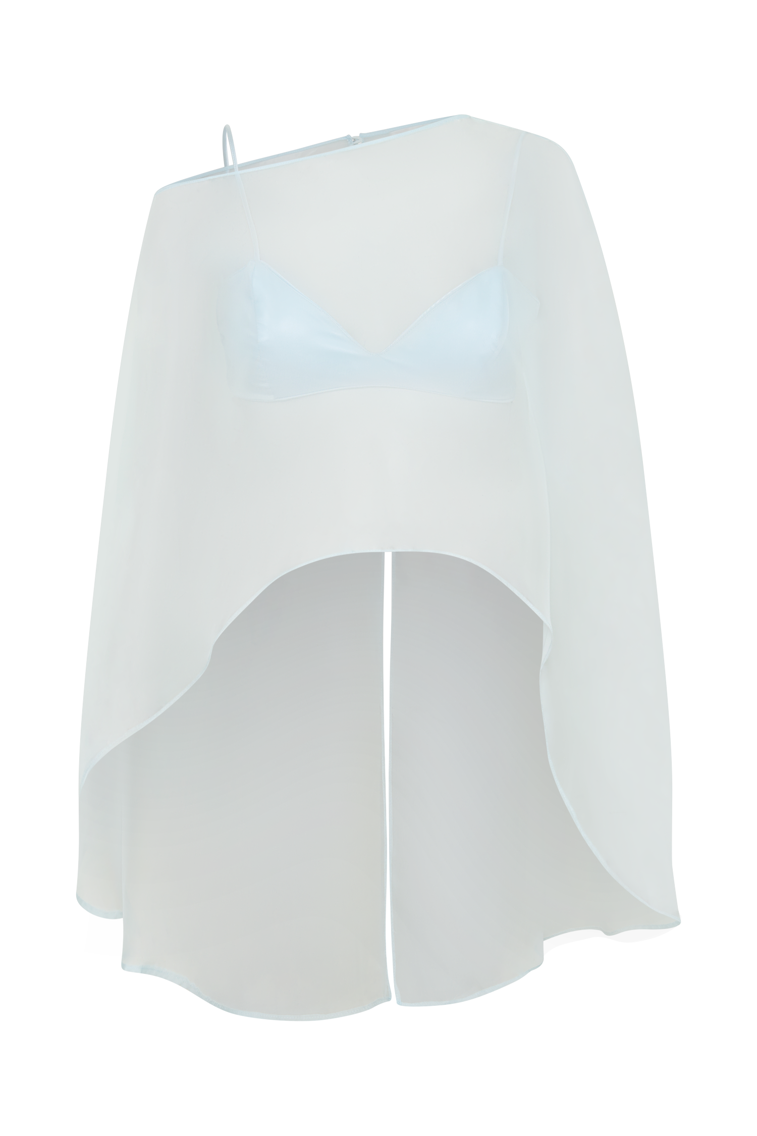 Kirstine Bralette With Chiffon Cape - Ice Blue #9