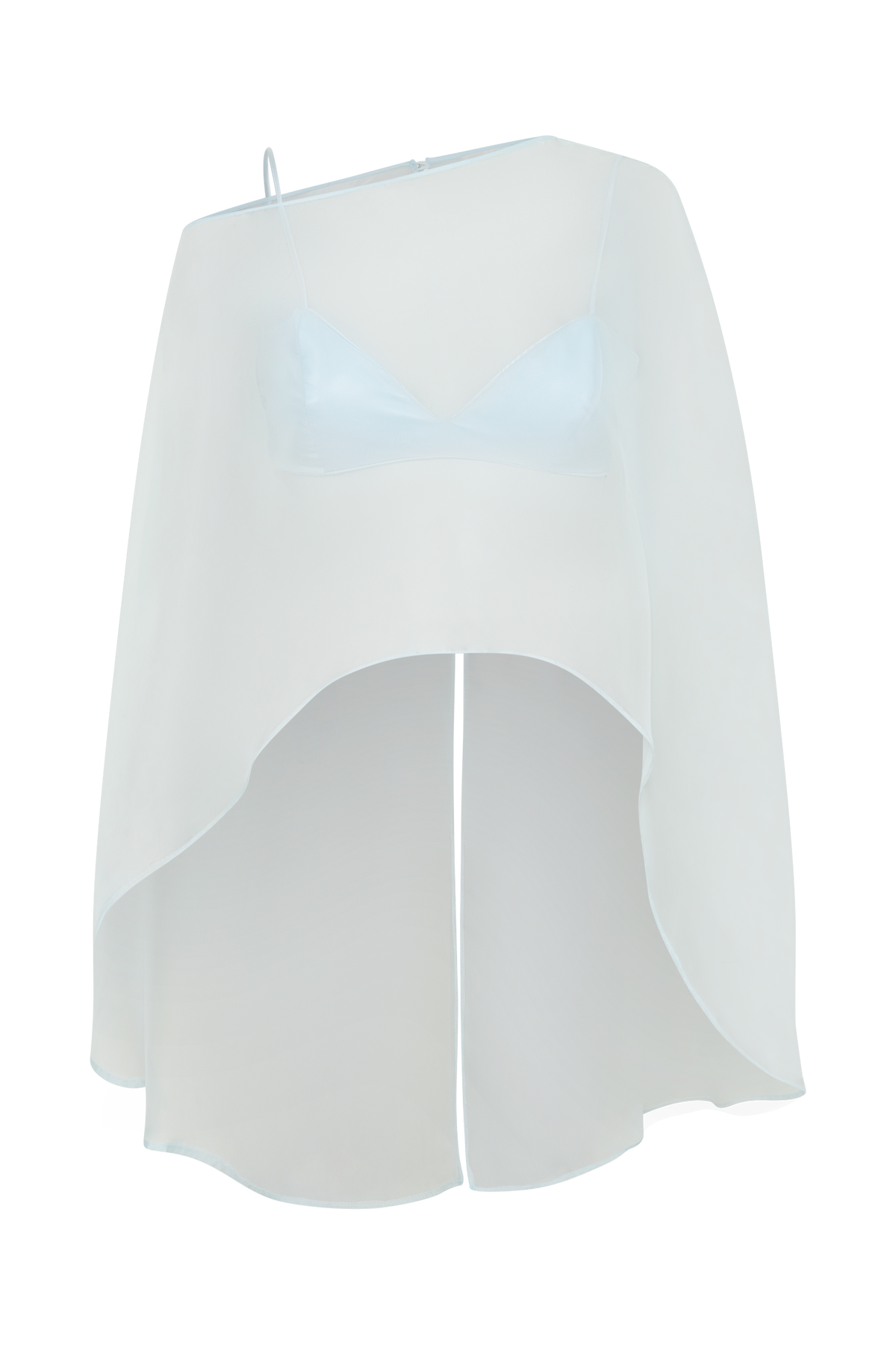 Kirstine Bralette With Chiffon Cape - Ice Blue #9