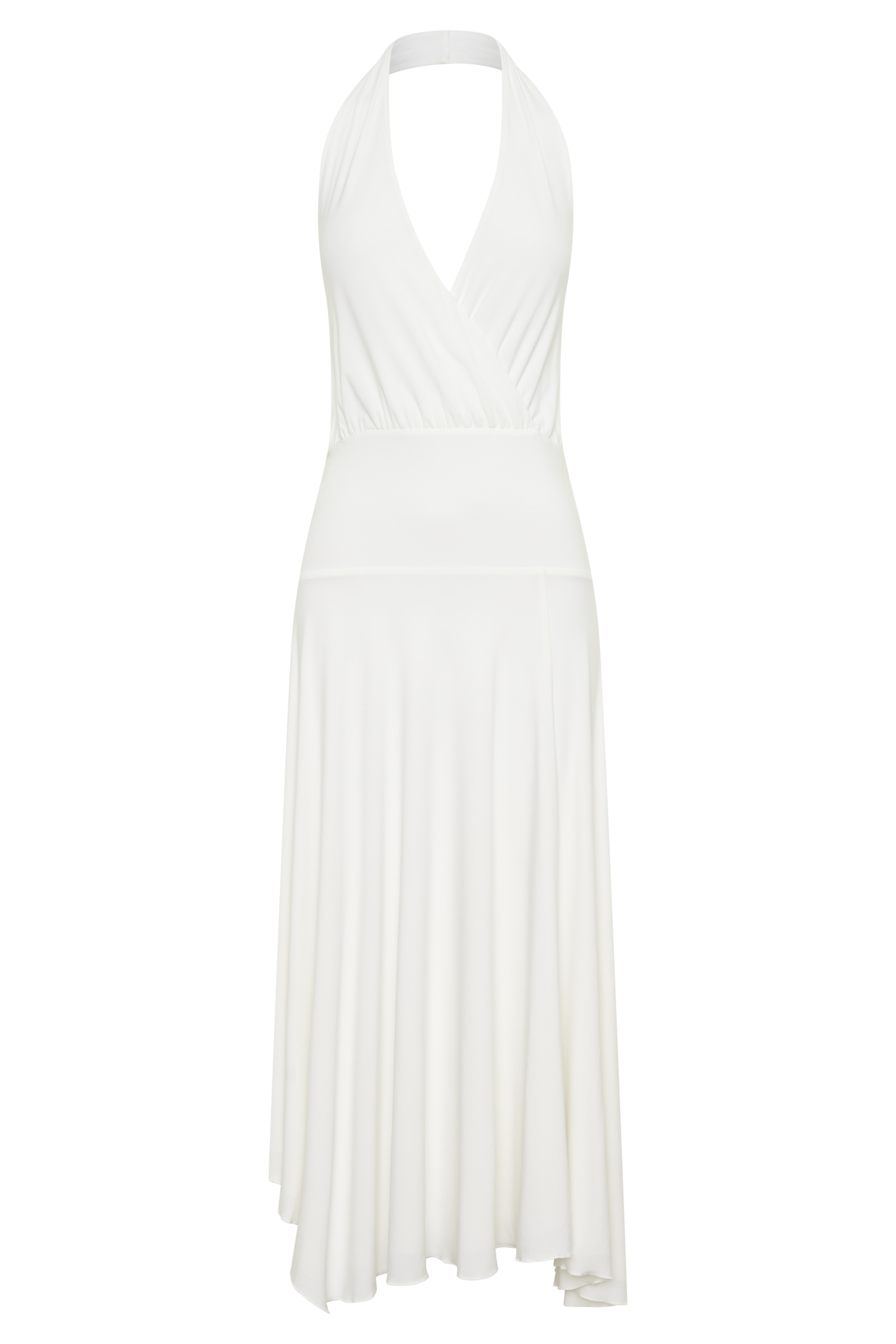 Krish Hankie Halter Midi Dress - White #9