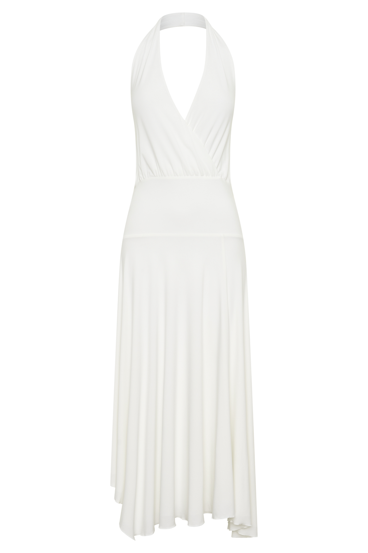 Krish Hankie Halter Midi Dress - White #8