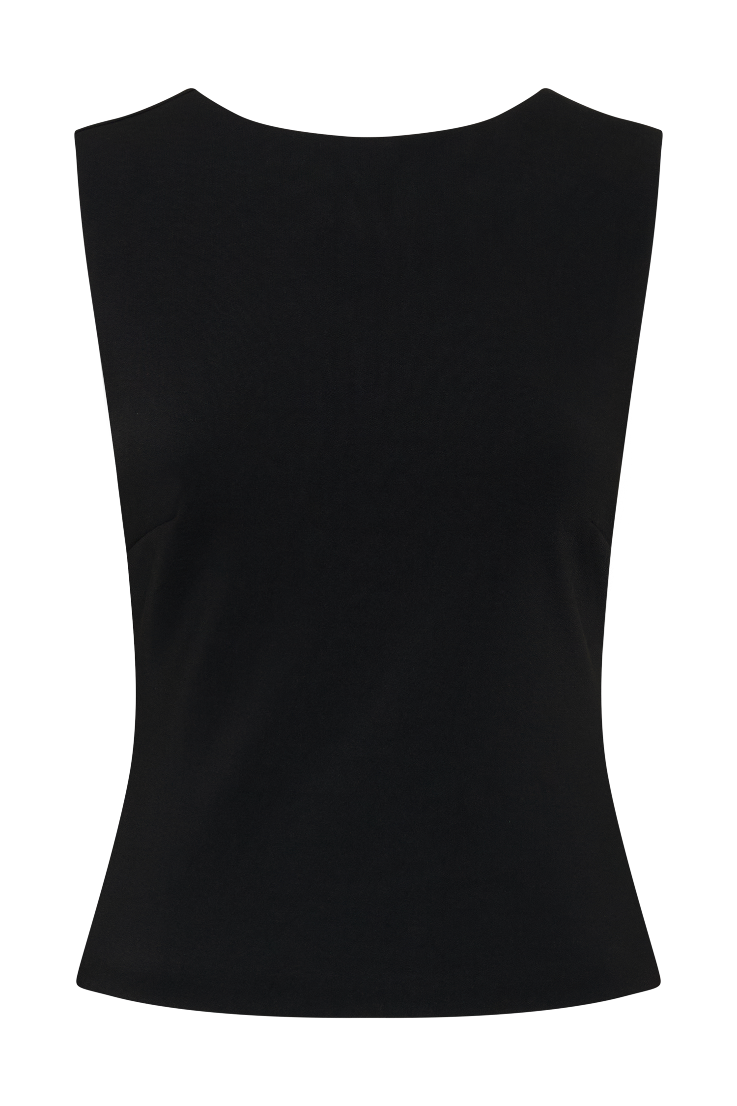 Kyra Open Back Scuba Crepe Top - Black #11