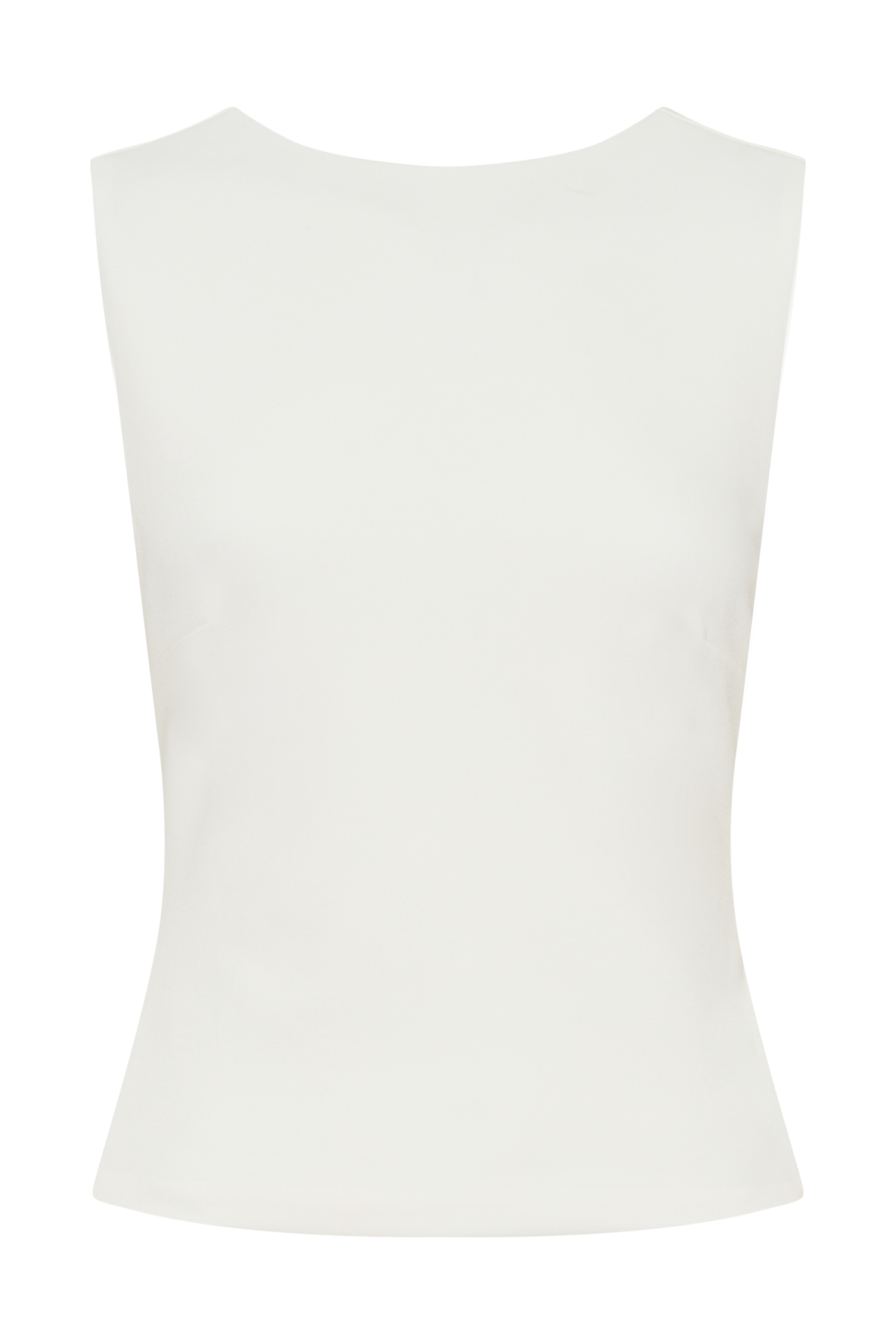 Kyra Open Back Scuba Crepe Top - White #10